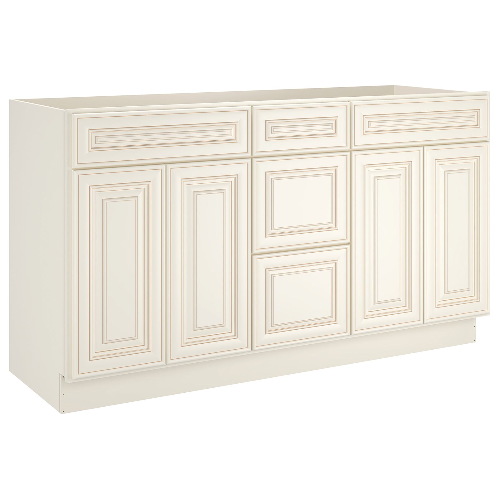 21"D Birch Solid Wood X 60"W X 34-1/2"H Vanity Sink Drawer Cabinet Wthout Top VSDB60