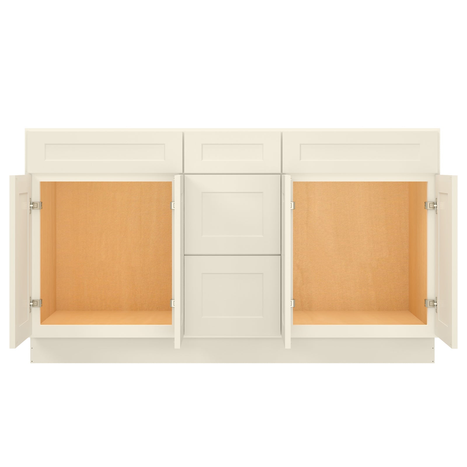 21"D Birch Solid Wood X 60"W X 34-1/2"H Vanity Sink Drawer Cabinet Wthout Top VSDB60