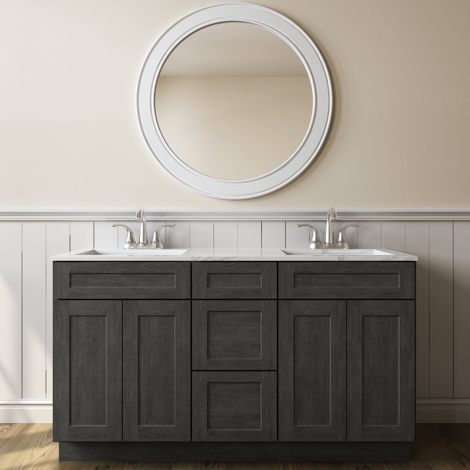 21"D Birch Solid Wood X 60"W X 34-1/2"H Vanity Sink Drawer Cabinet Wthout Top VSDB60