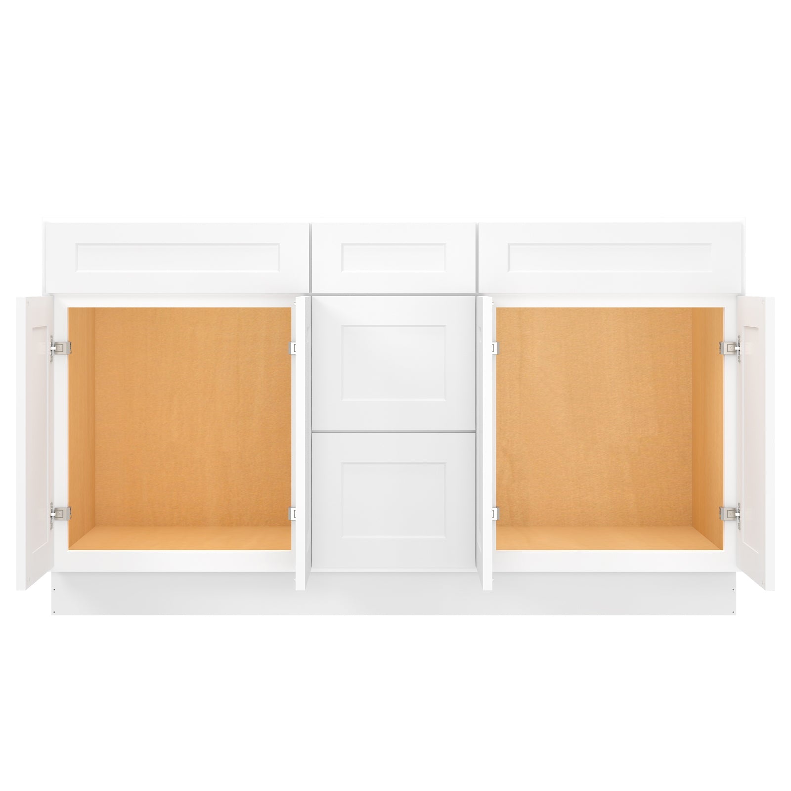 21"D Birch Solid Wood X 60"W X 34-1/2"H Vanity Sink Drawer Cabinet Wthout Top VSDB60