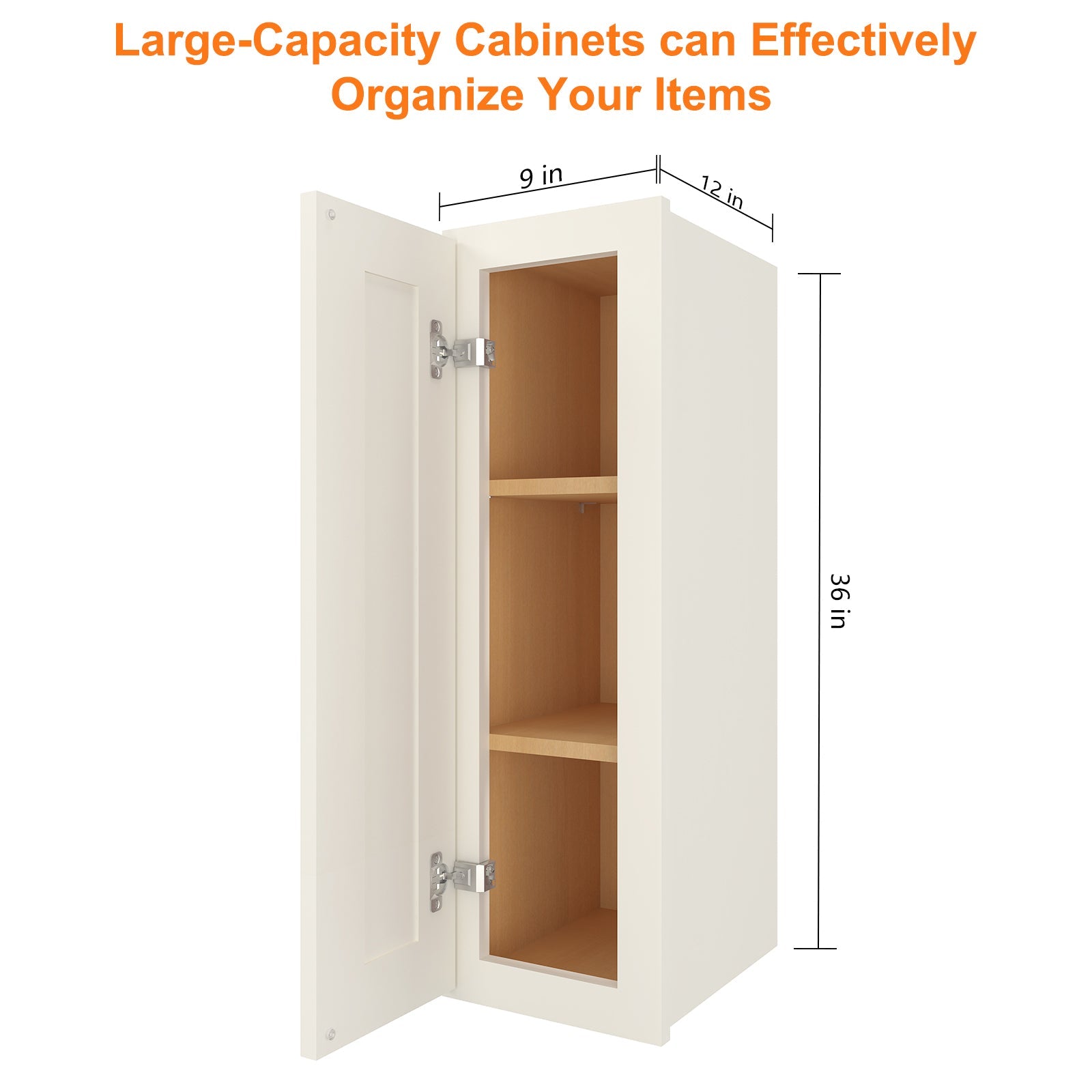 12"D*9"W*36"H Birch Solid Wood Medicine Cabinet Wall Mounted W0936