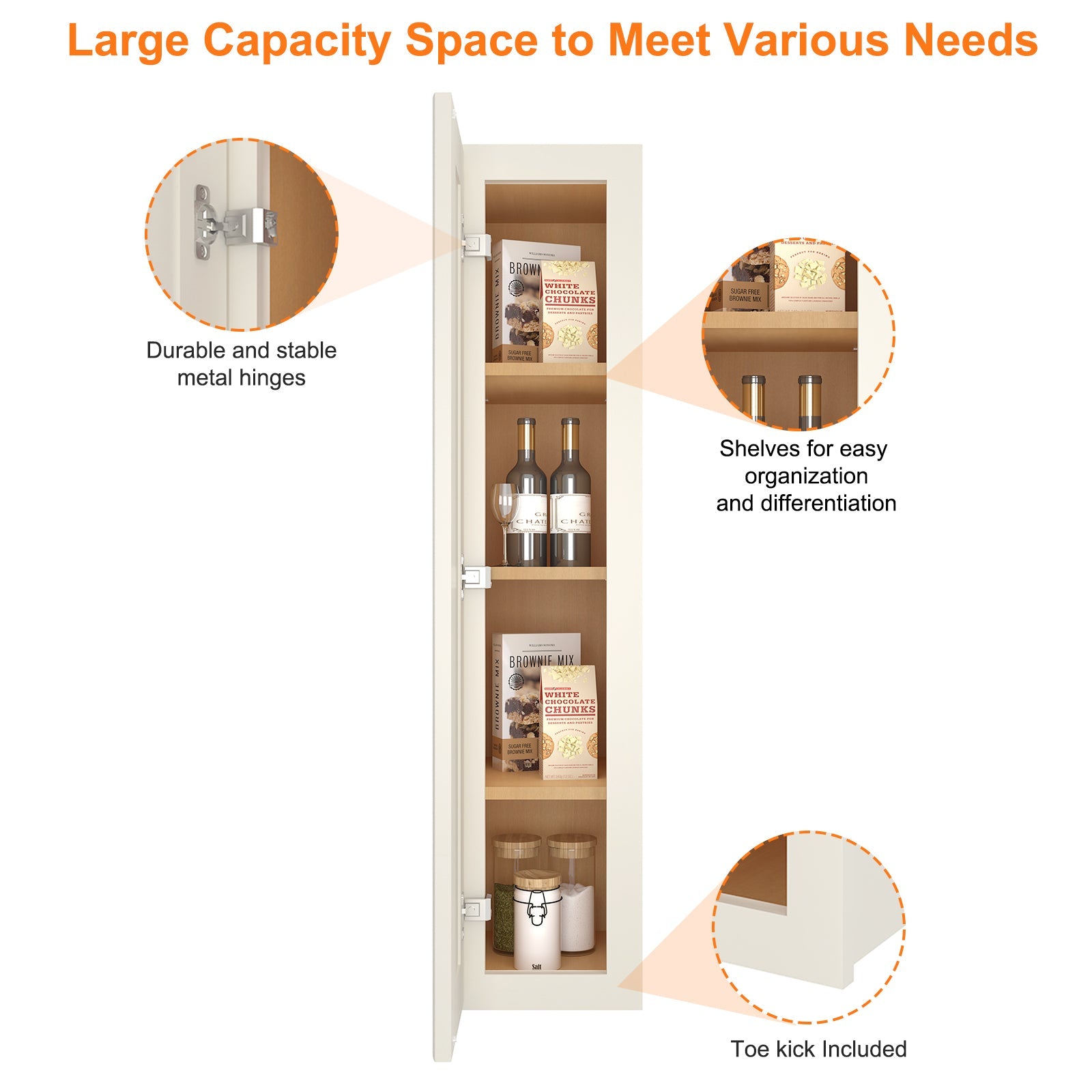 12"D*09"W*42"H Birch Solid Wood Medicine Cabinet Wall Mounted W0942