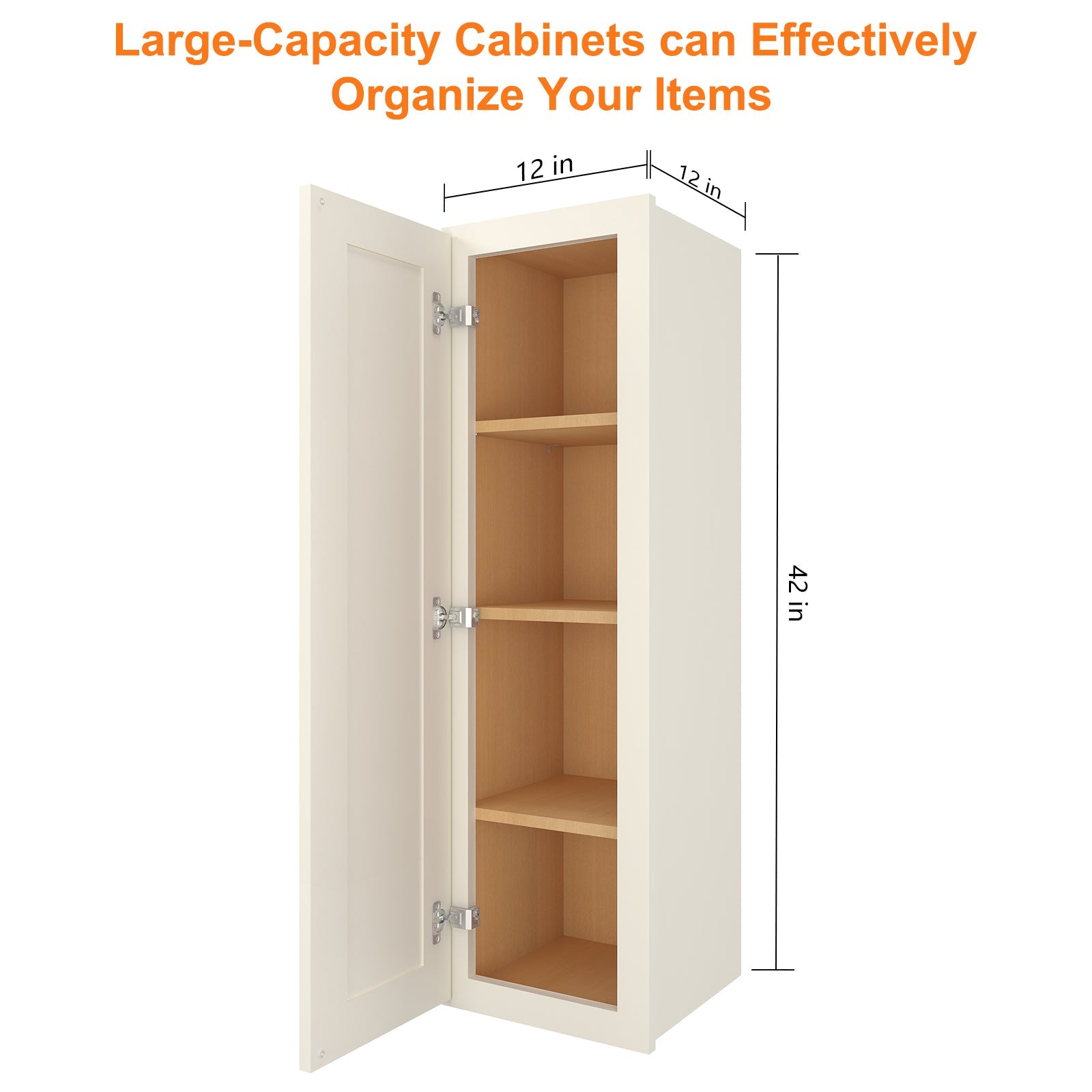 12"D*12W*42"H Birch Solid Wood Medicine Cabinet Wall Mounted  W1242