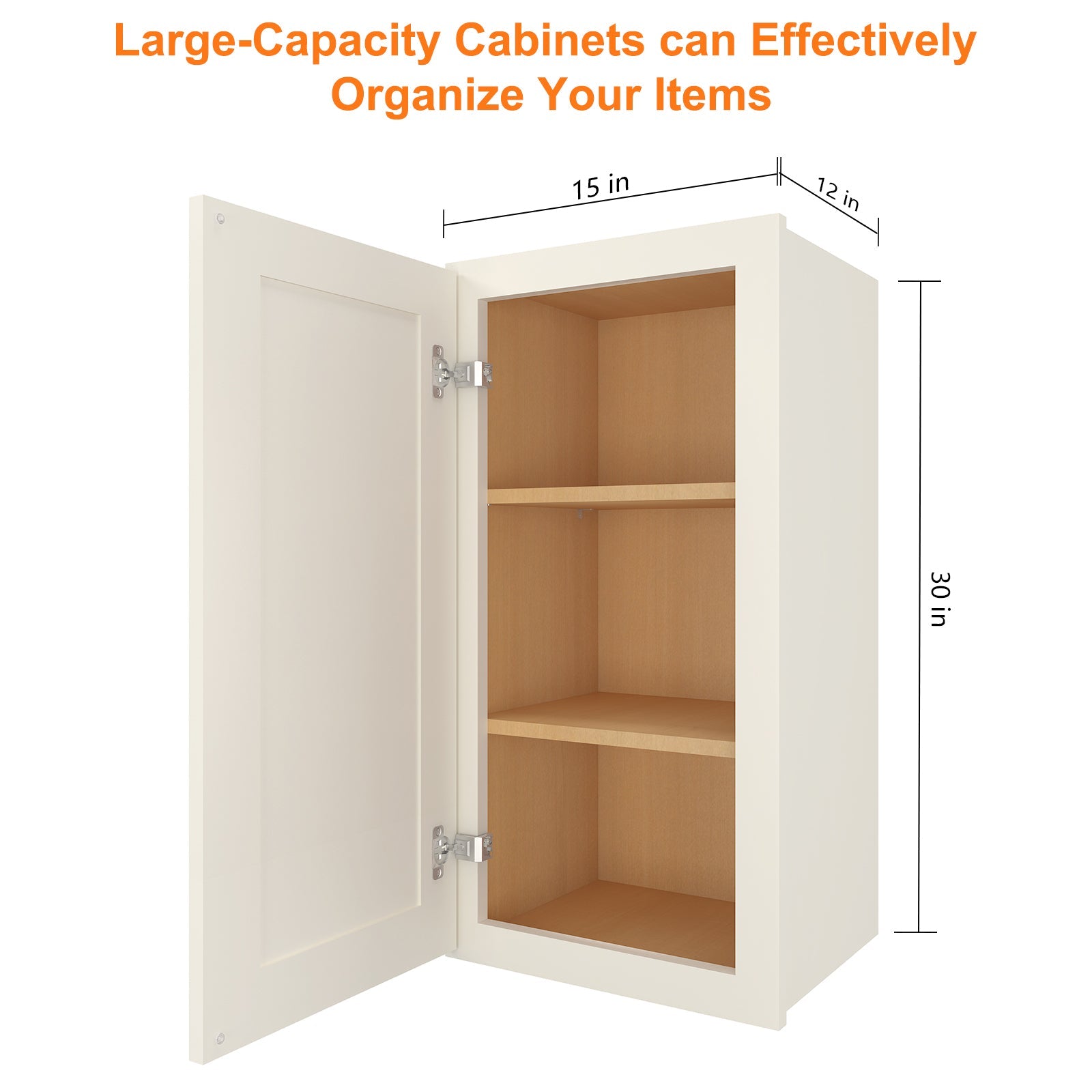 12"D*15"W*30"H Birch Solid Wood Medicine Cabinet Wall Mounted W1530