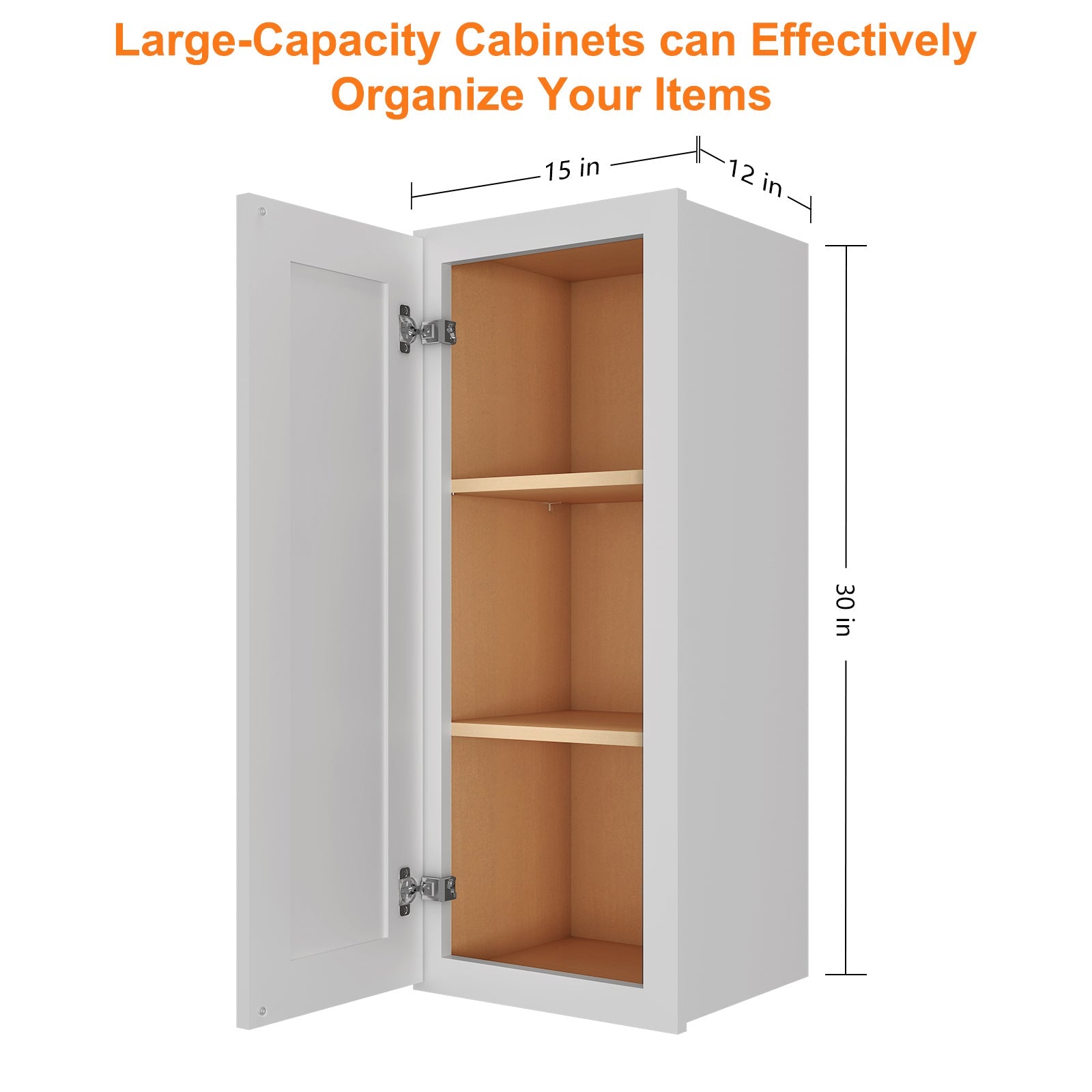 12"D*15"W*30"H Birch Solid Wood Medicine Cabinet Wall Mounted W1530