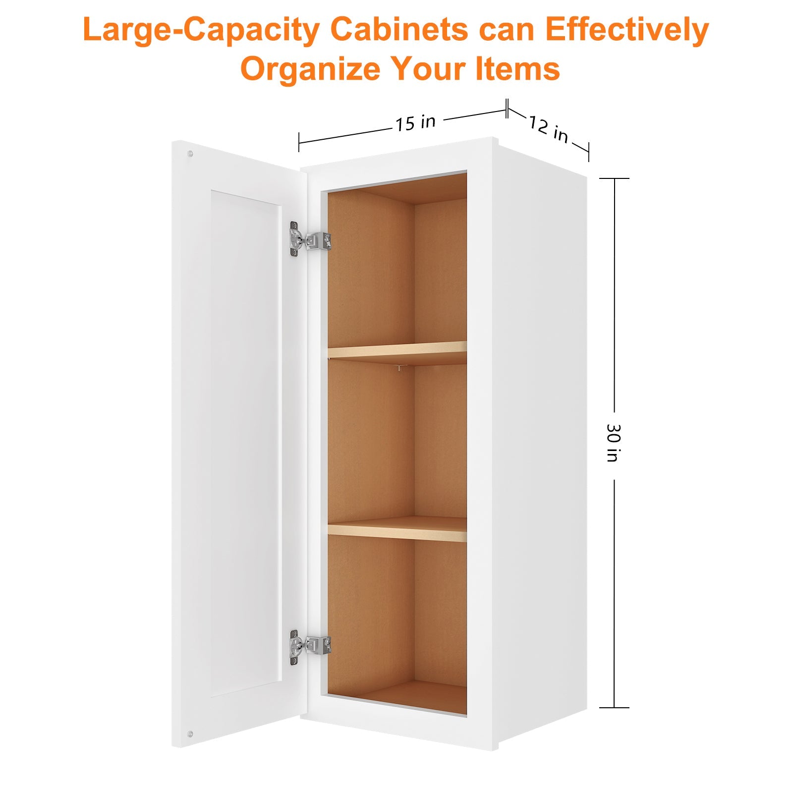 12"D*15"W*30"H Birch Solid Wood Medicine Cabinet Wall Mounted W1530
