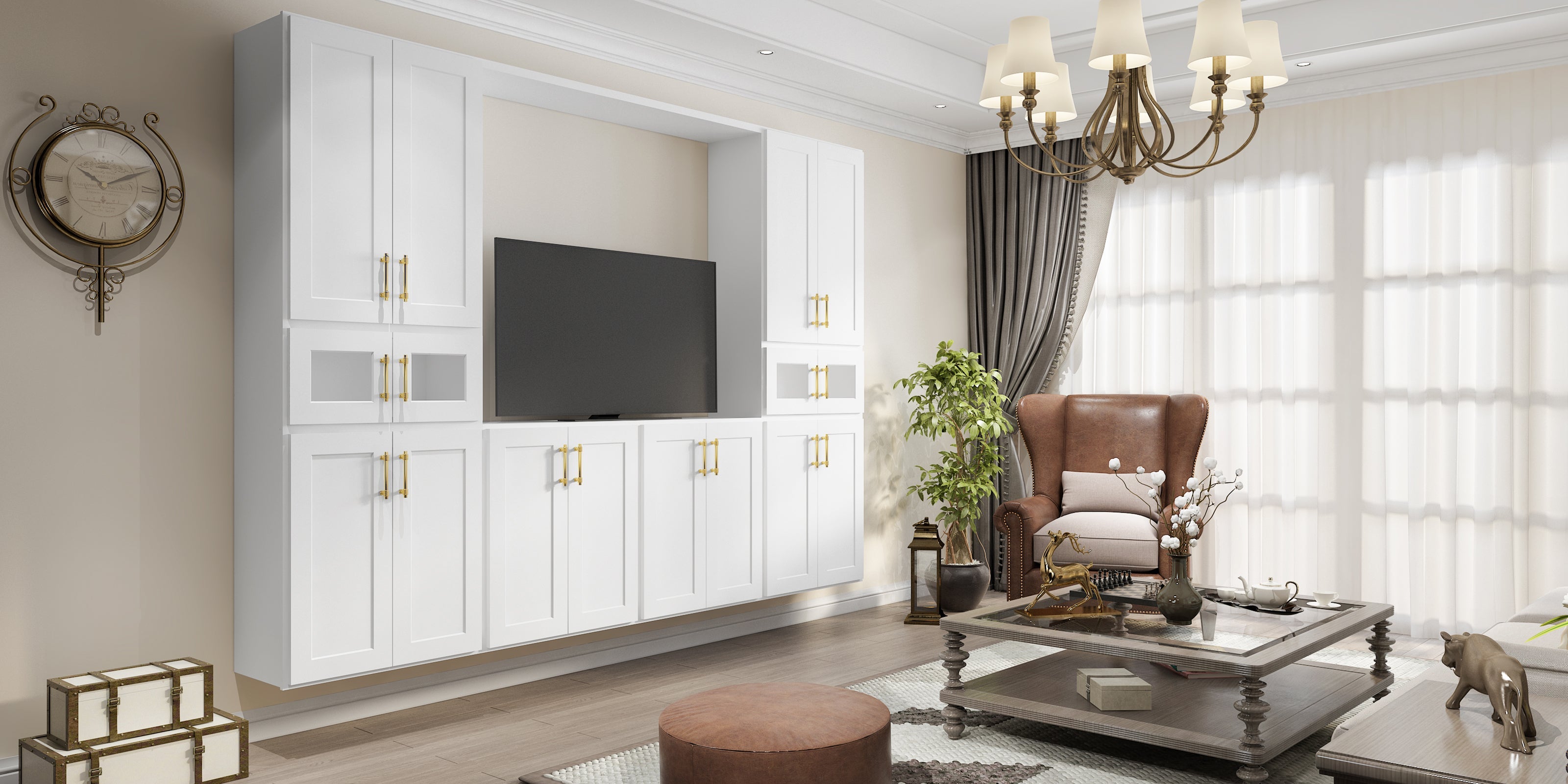 12"D*15"W*36"H Birch Solid Wood Medicine Cabinet Wall Mounted W1536