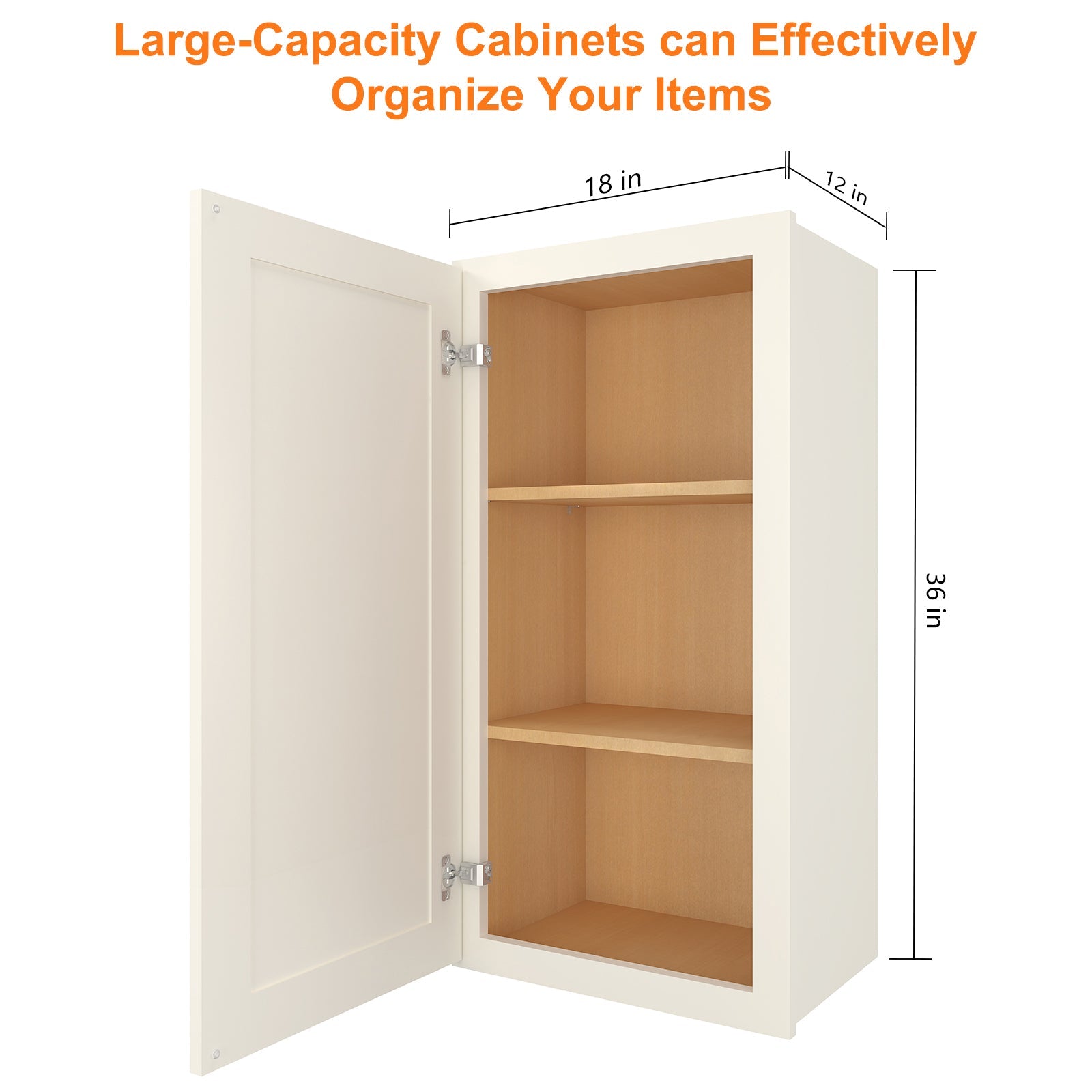 12"D*18"W*36"H Birch Solid Wood Medicine Cabinet Wall Mounted W1836