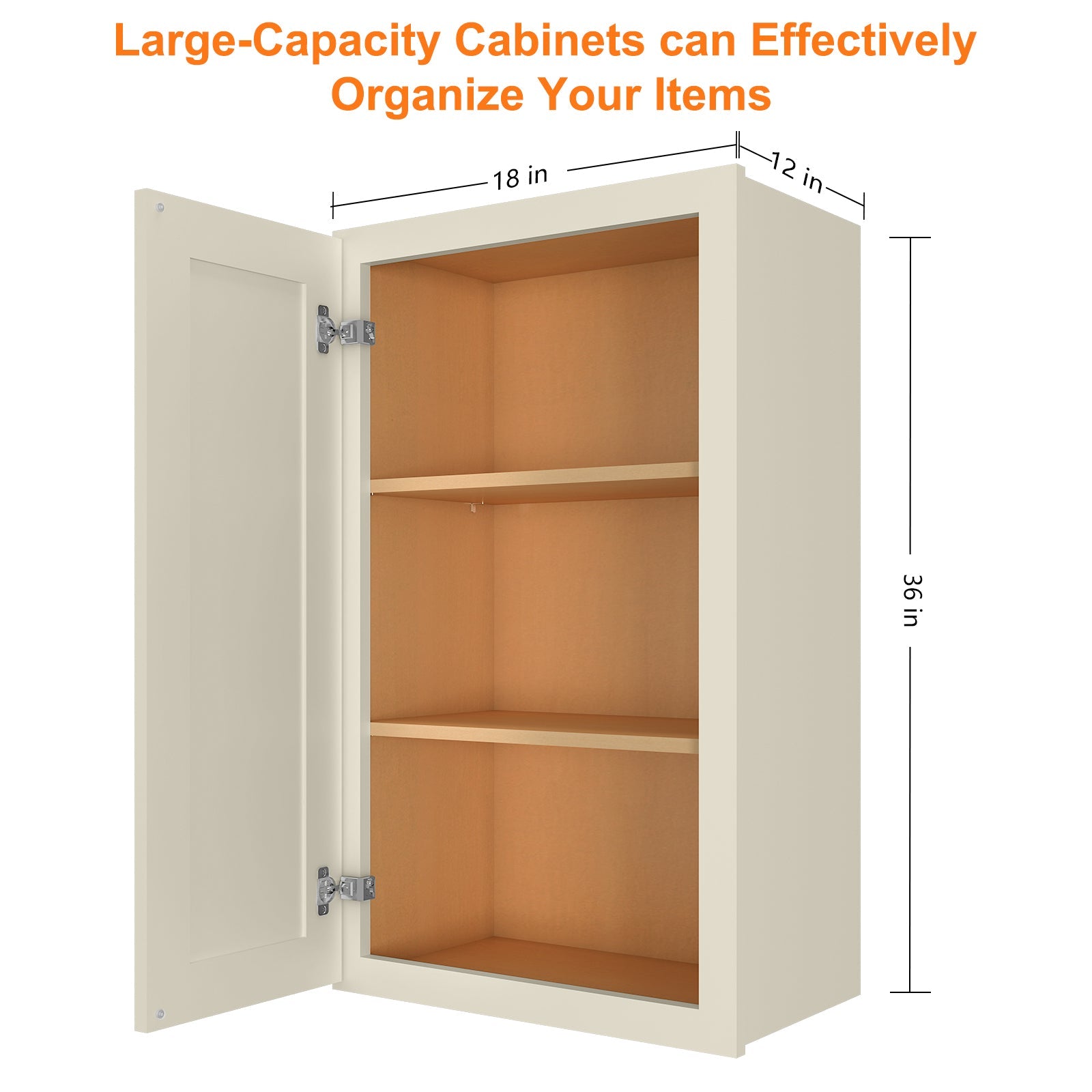 12"D*18"W*36"H Birch Solid Wood Medicine Cabinet Wall Mounted W1836