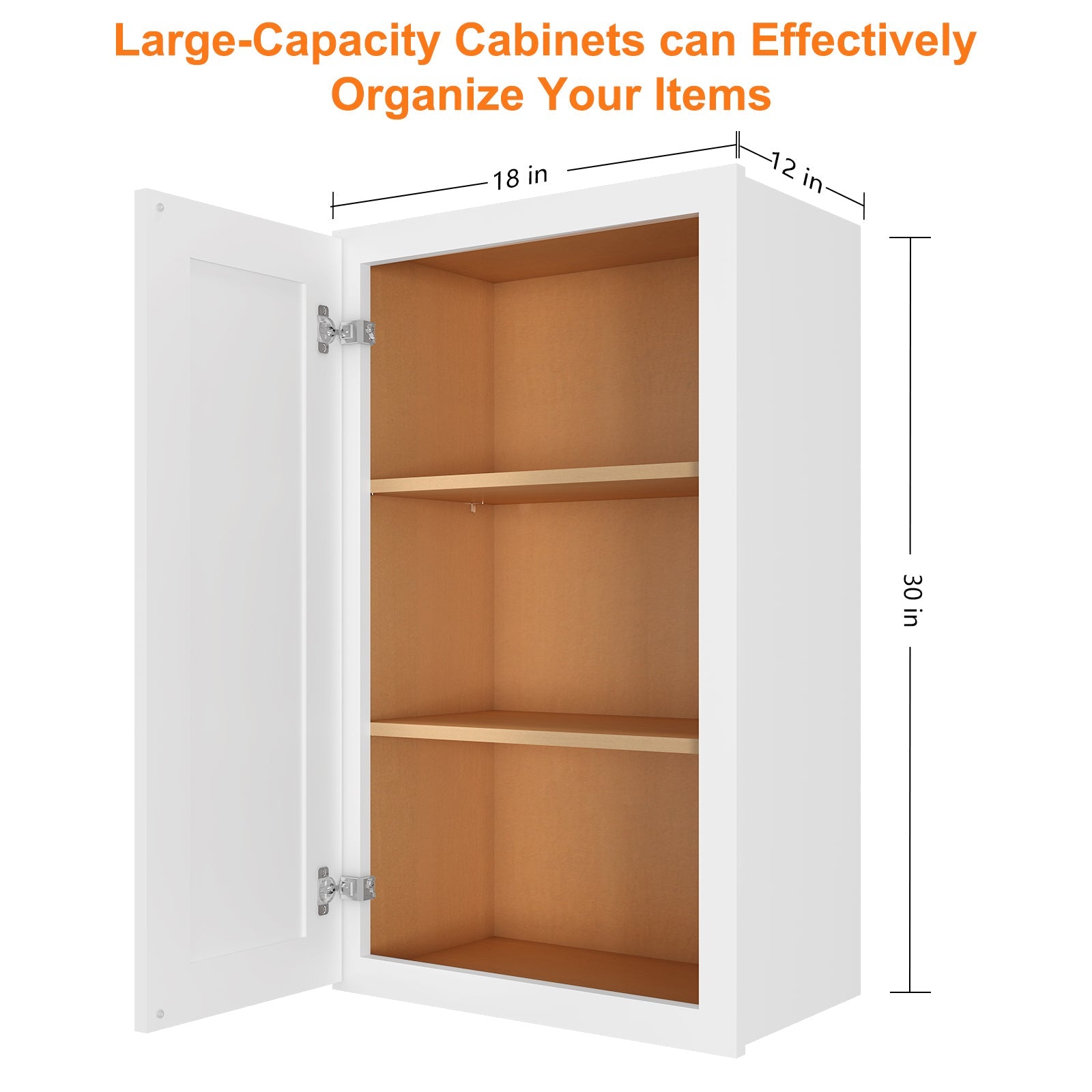 12"D*18"W*36"H Birch Solid Wood Medicine Cabinet Wall Mounted W1836