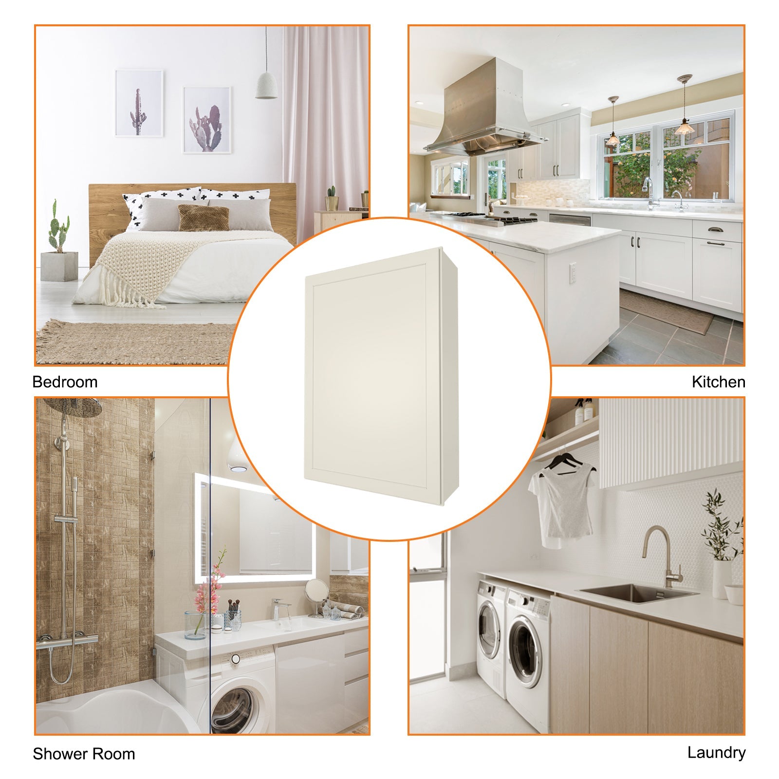 12"D*18"W*42"H Birch Solid Wood Medicine Cabinet Wall Mounted W1842