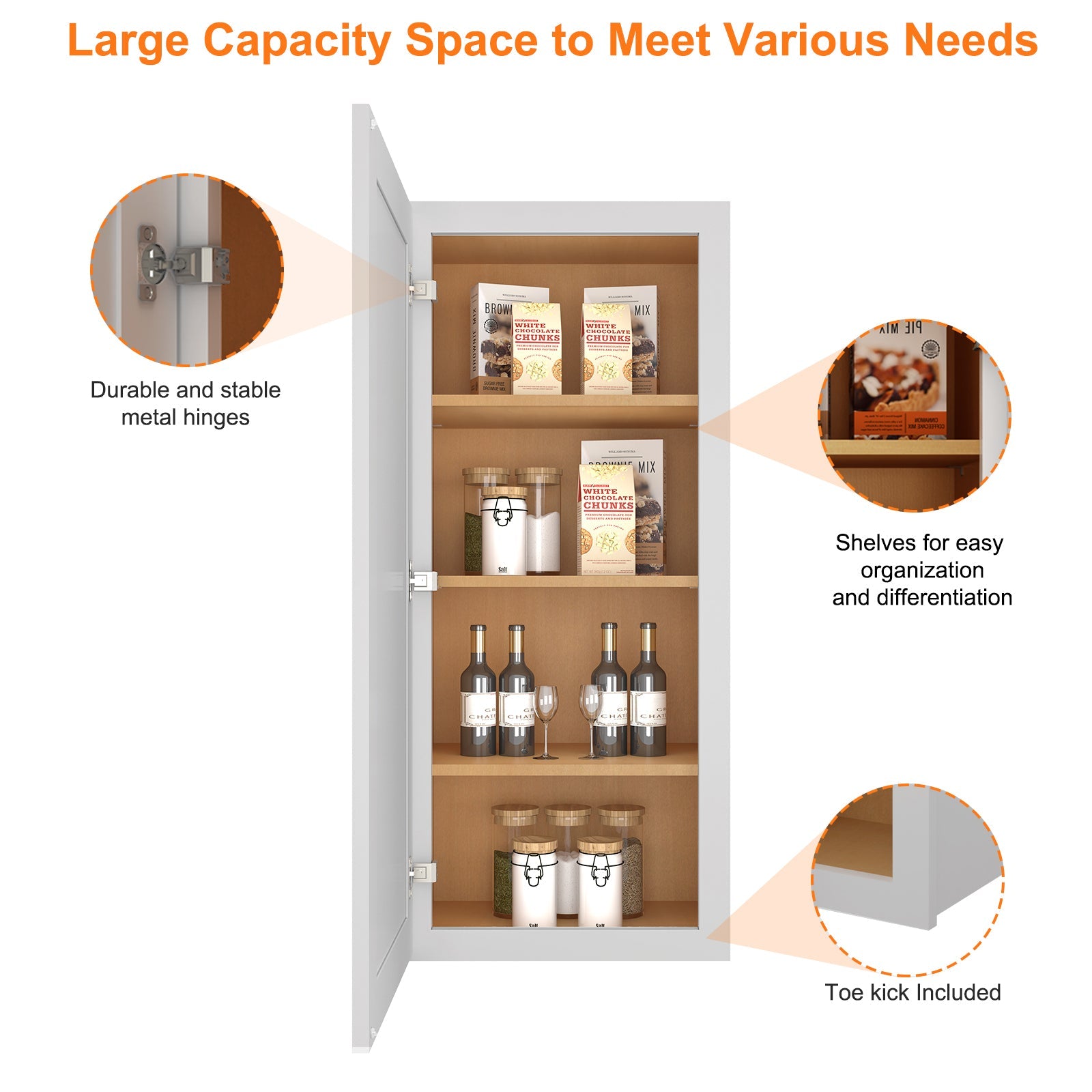 12"D*18"W*42"H Birch Solid Wood Medicine Cabinet Wall Mounted W1842