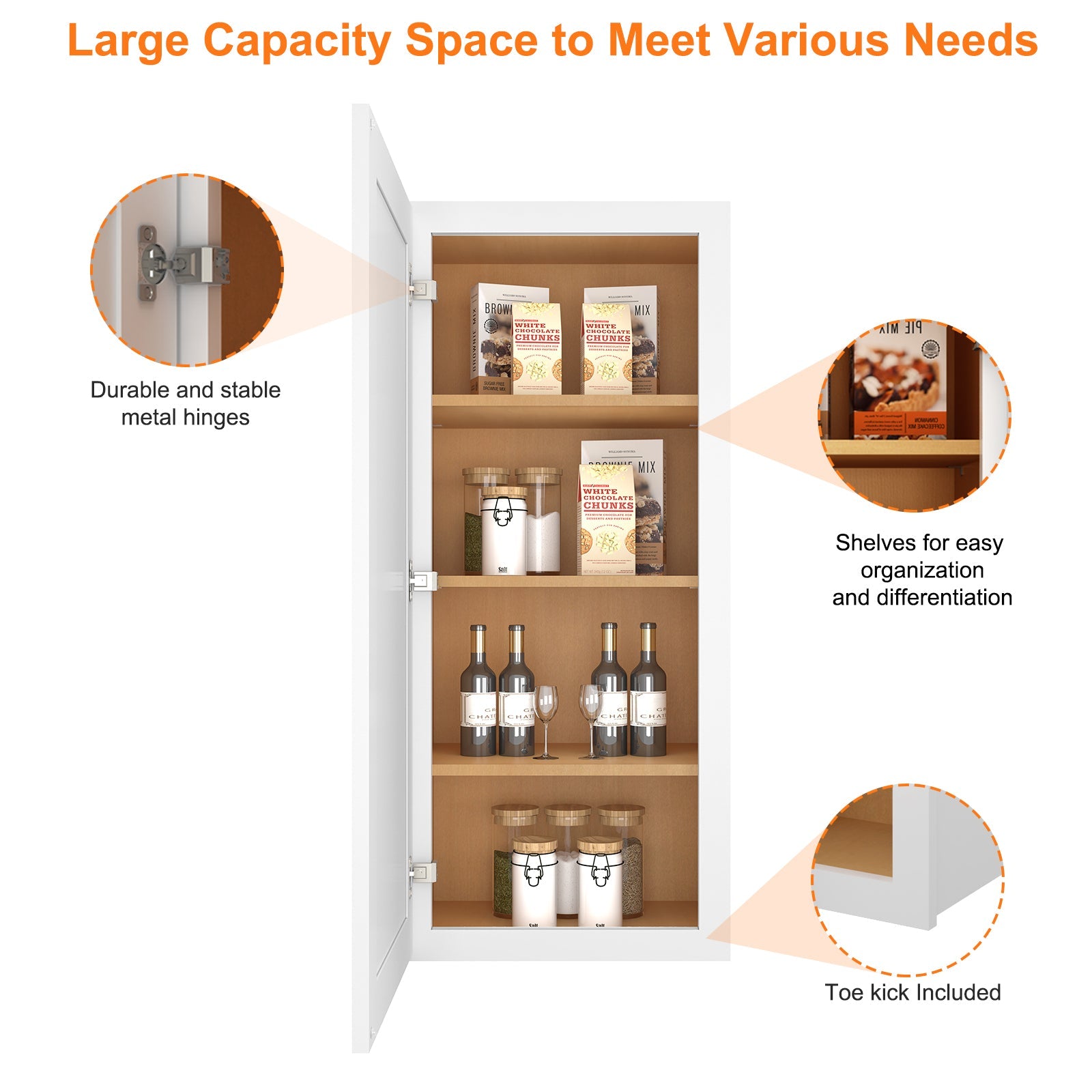 12"D*18"W*42"H Birch Solid Wood Medicine Cabinet Wall Mounted W1842