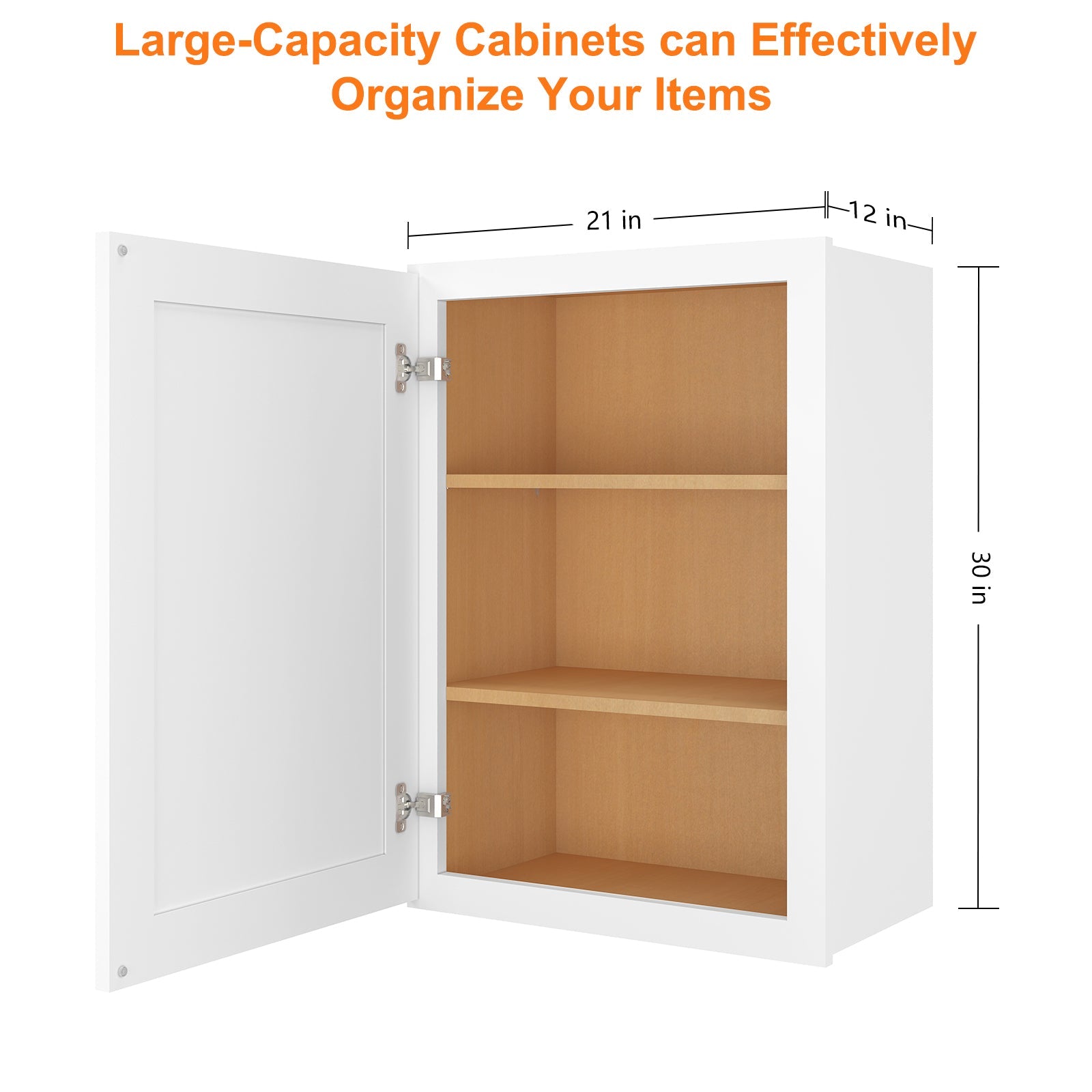 12"D*21"W*30"H Birch Solid Wood Medicine Cabinet Wall Mounted W2130