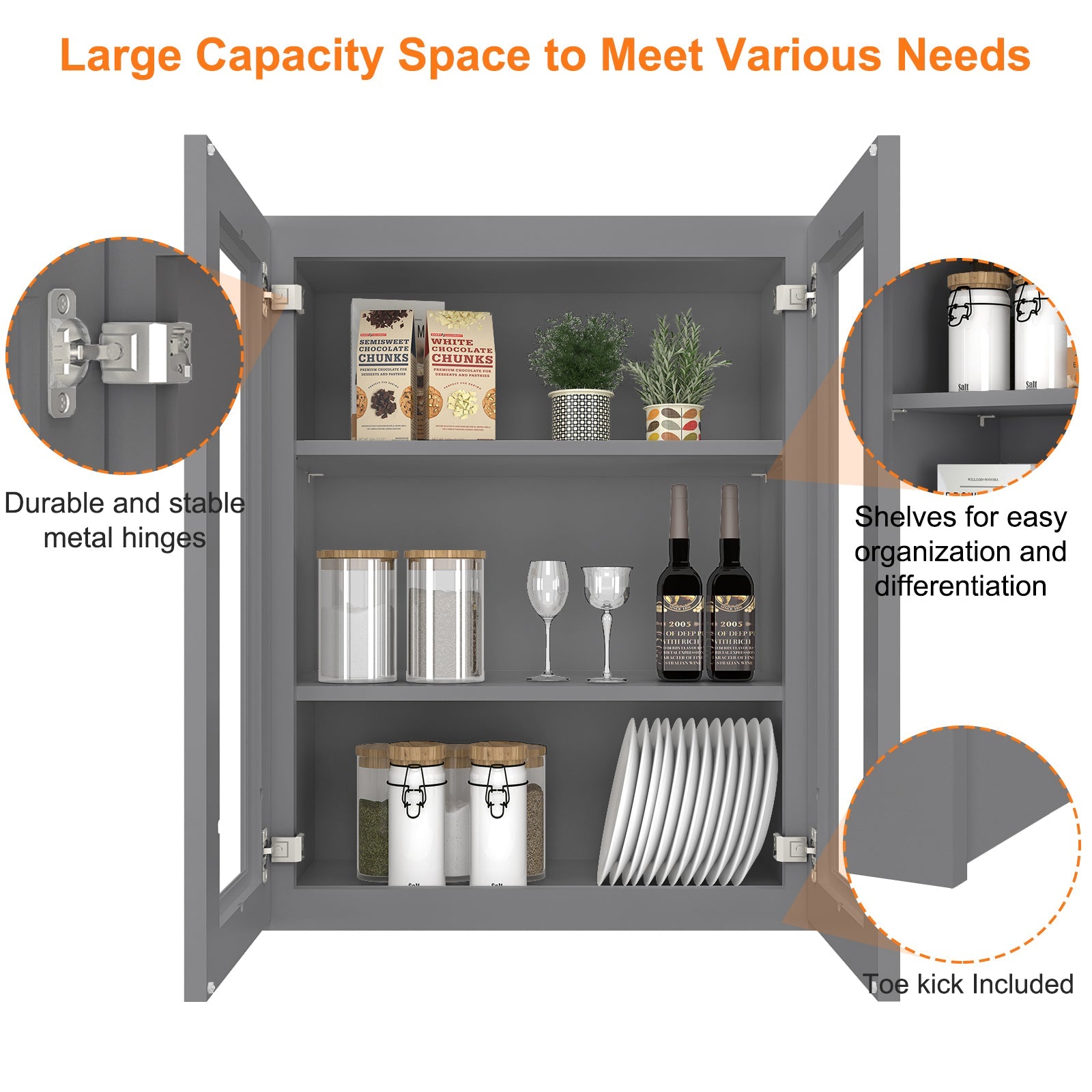 12"D*24"W*30"H Birch Solid Wood Medicine Cabinet Wall Mounted W2430GD