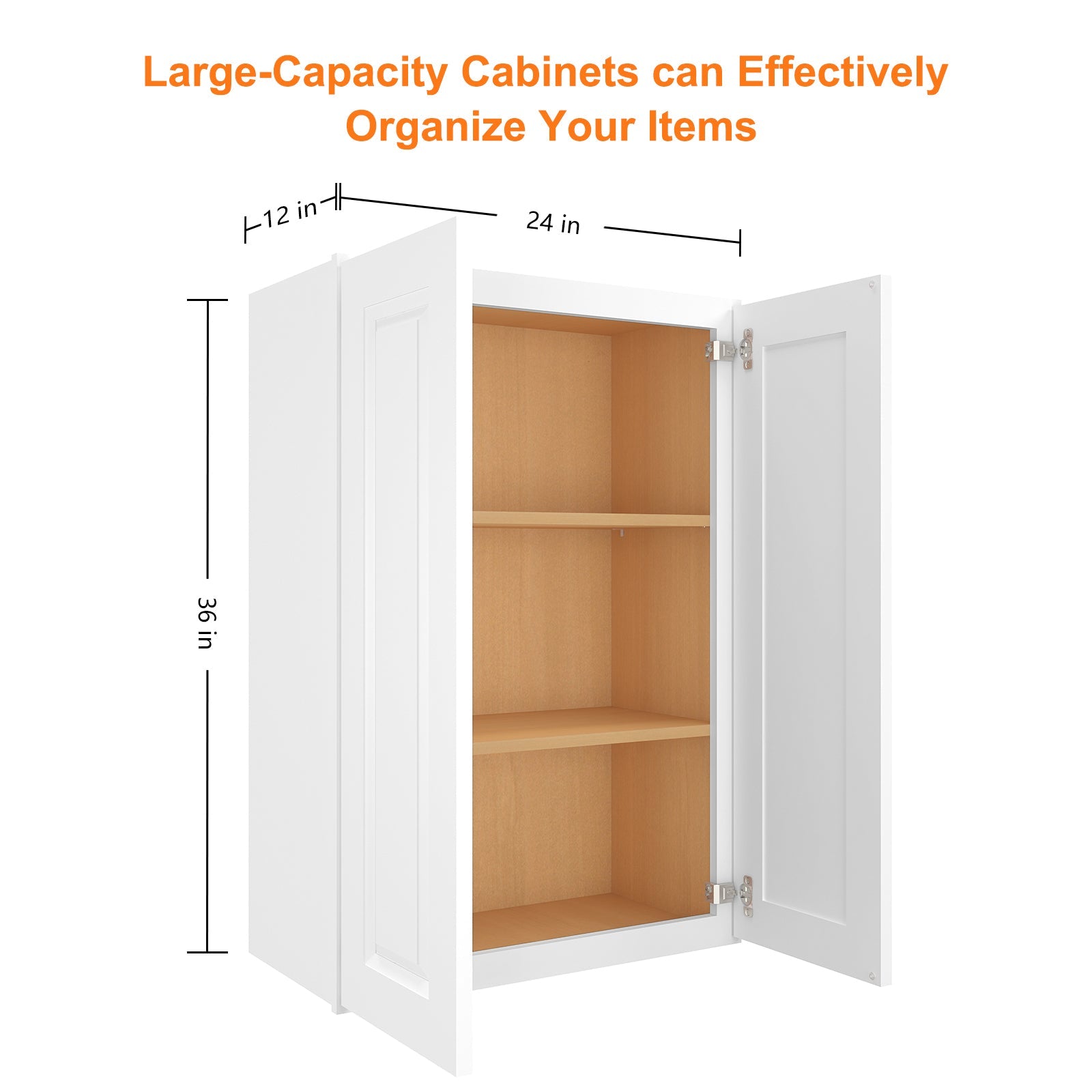 12"D*24"W*36"H Birch Solid Wood Medicine Cabinet Wall Mounted W2436