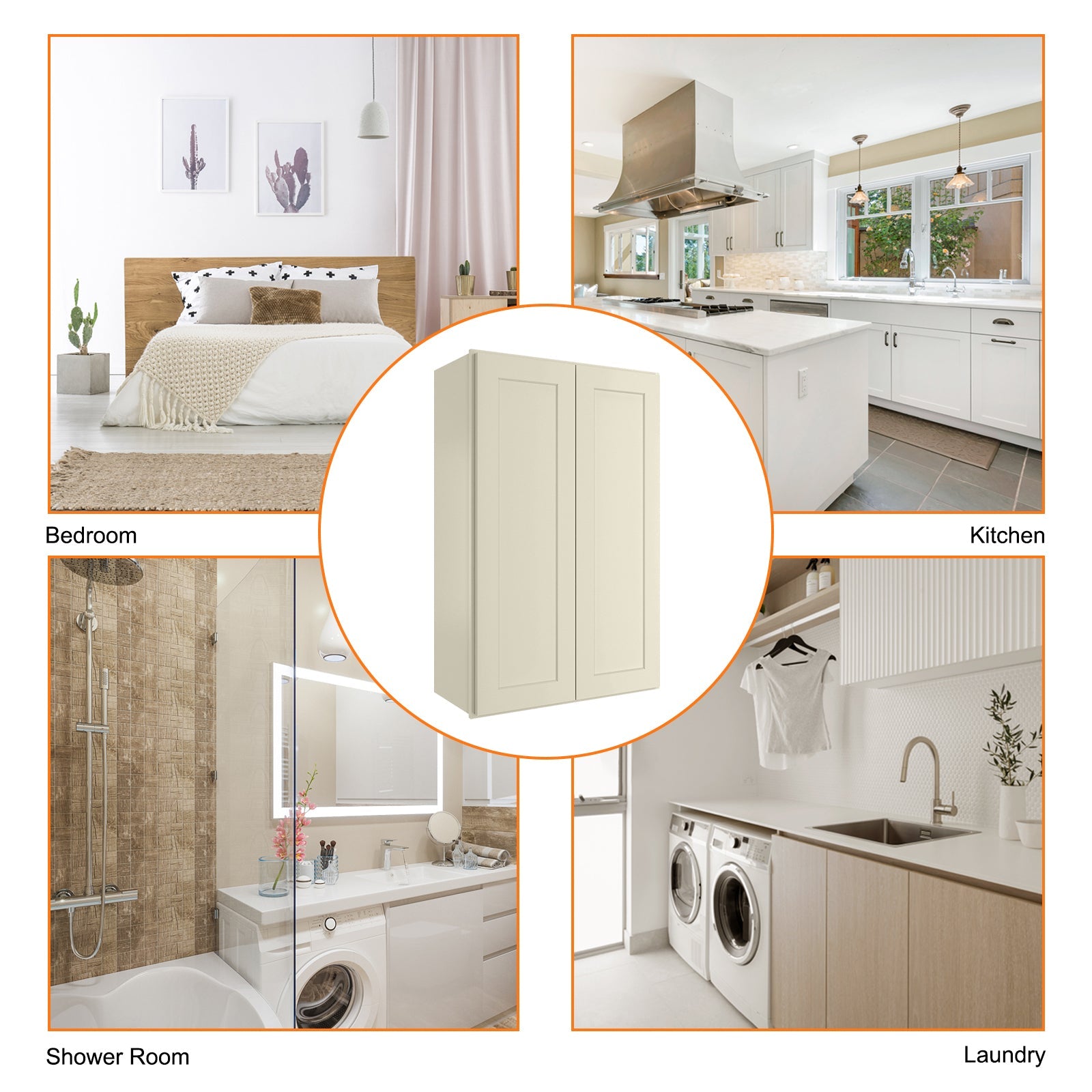 24"D*24"W*42"H Birch Solid Wood Medicine Cabinet Wall Mounted W2442