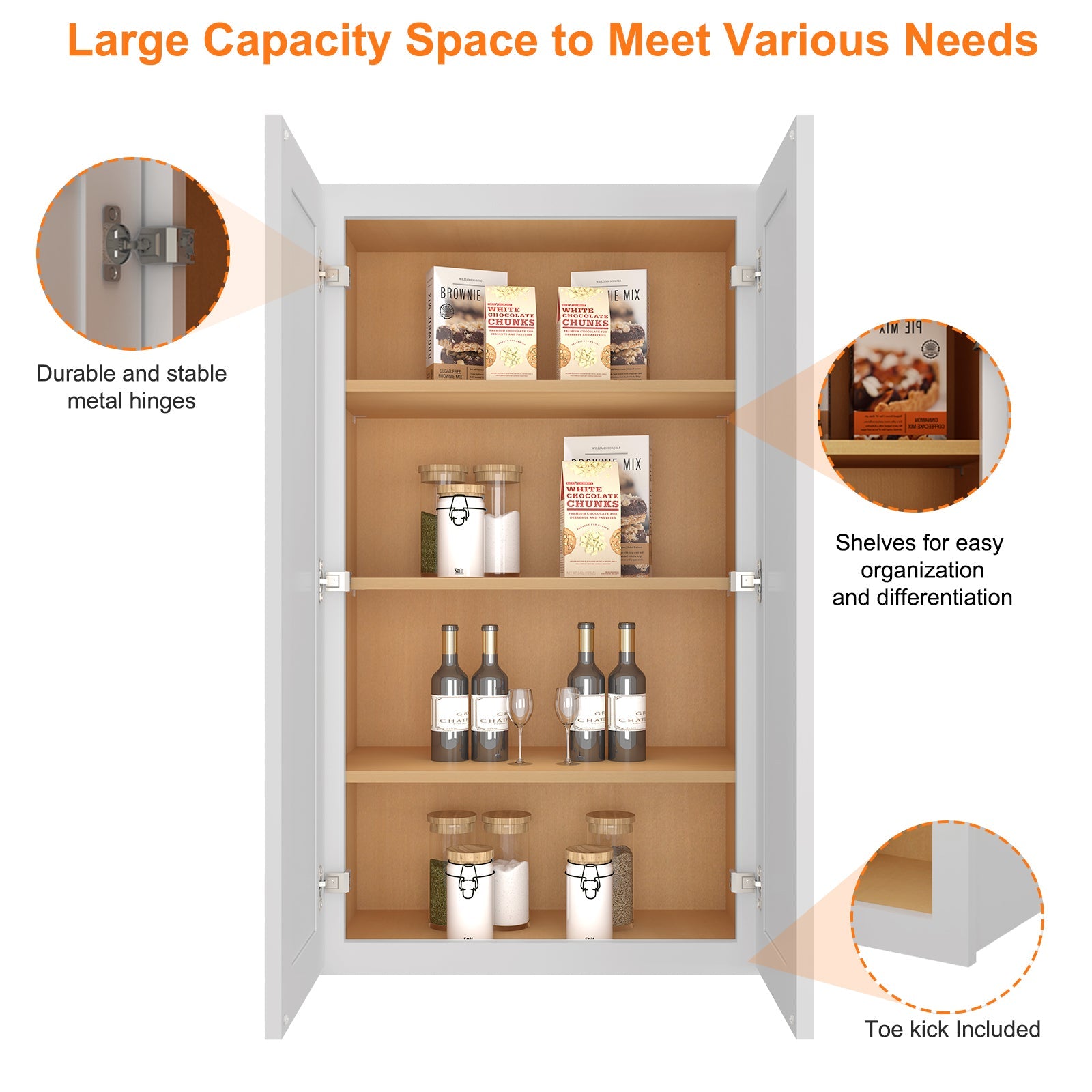 24"D*24"W*42"H Birch Solid Wood Medicine Cabinet Wall Mounted W2442