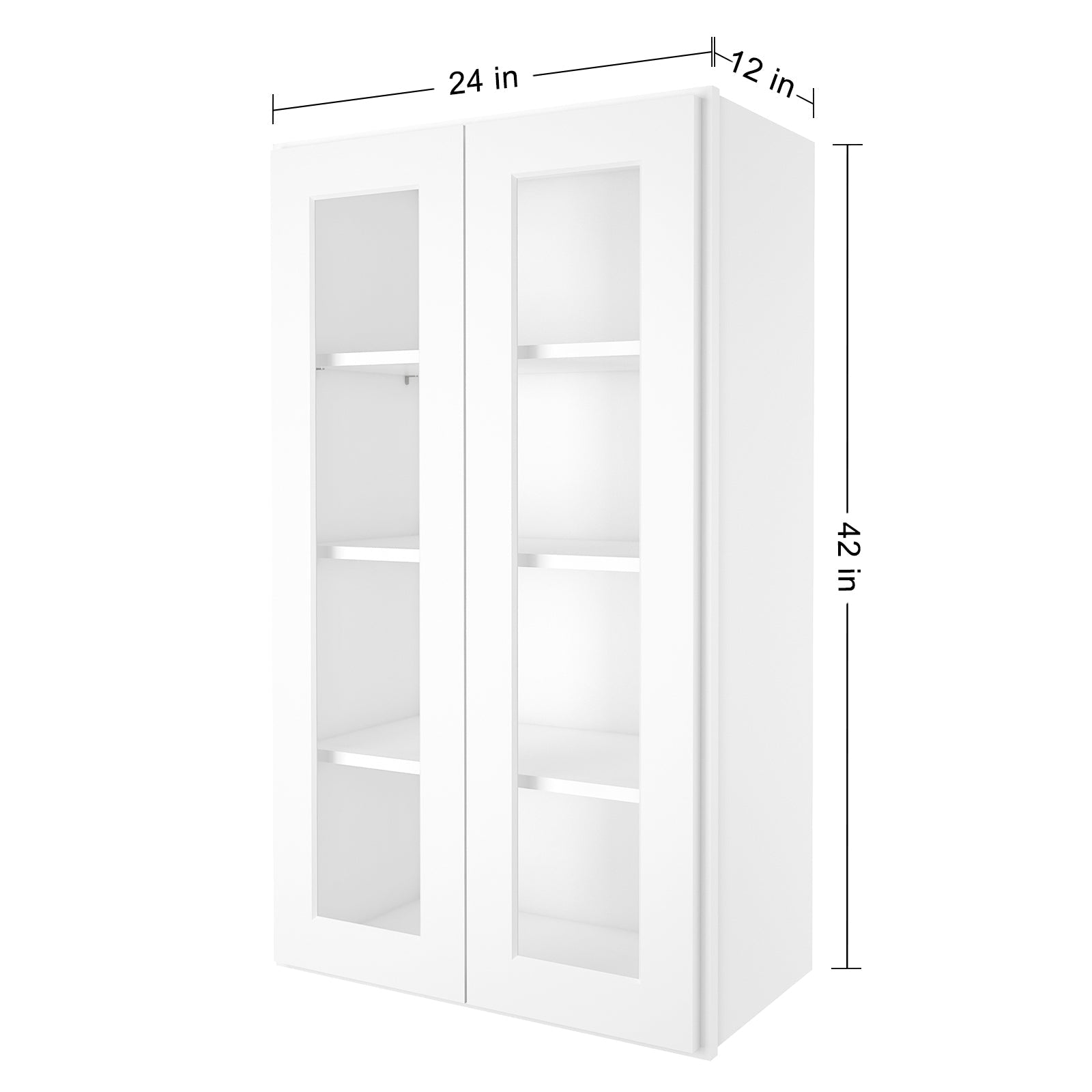 12"D*24"W*42"H Birch Solid Wood Medicine Cabinet Wall Mounted W2442GD