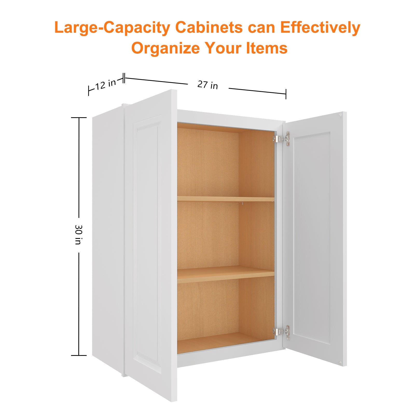 12"D*27"W*30"H Birch Solid Wood Medicine Cabinet Wall Mounted W2730