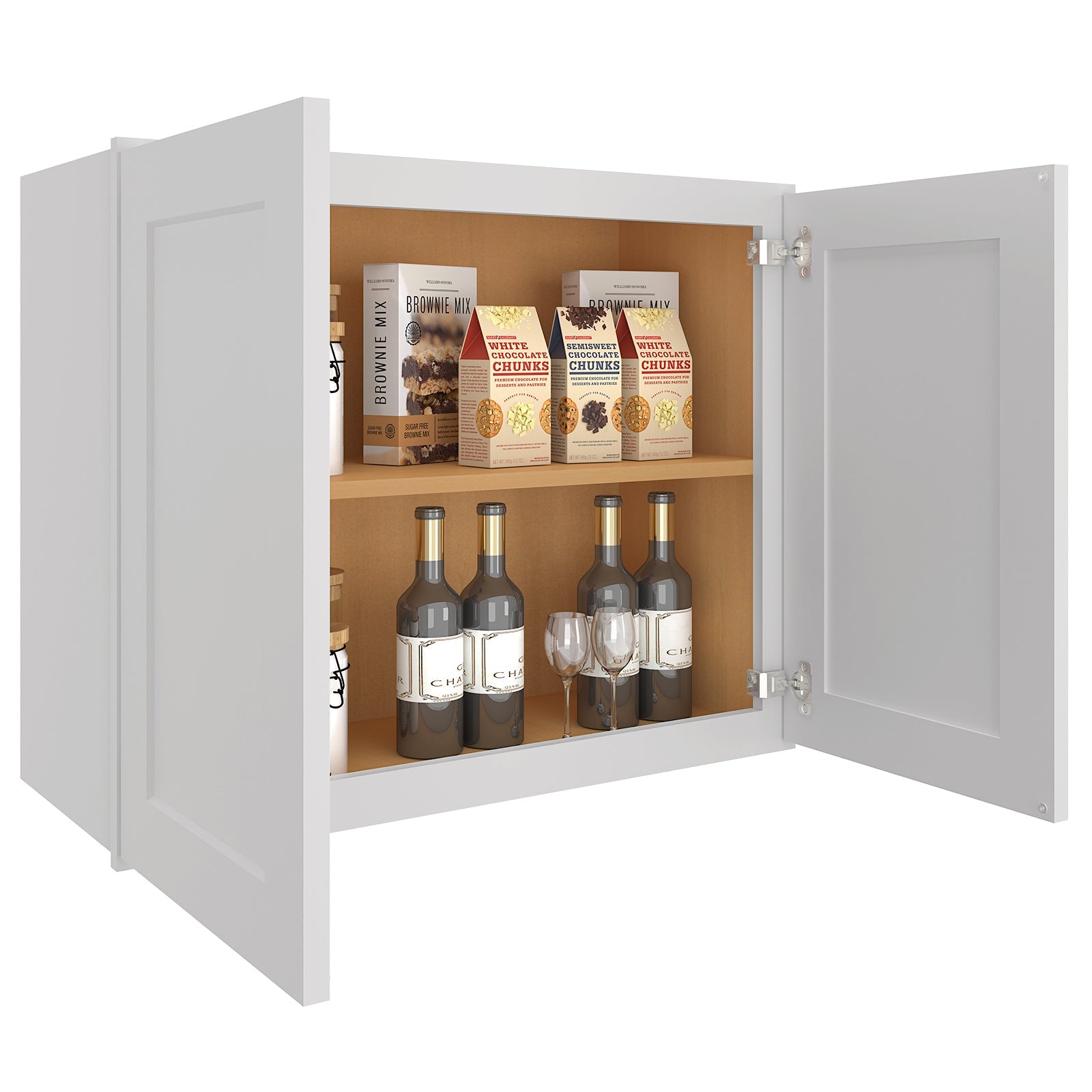 12"D*30"W*24"H Birch Solid Wood Medicine Cabinet Wall Mounted W3024