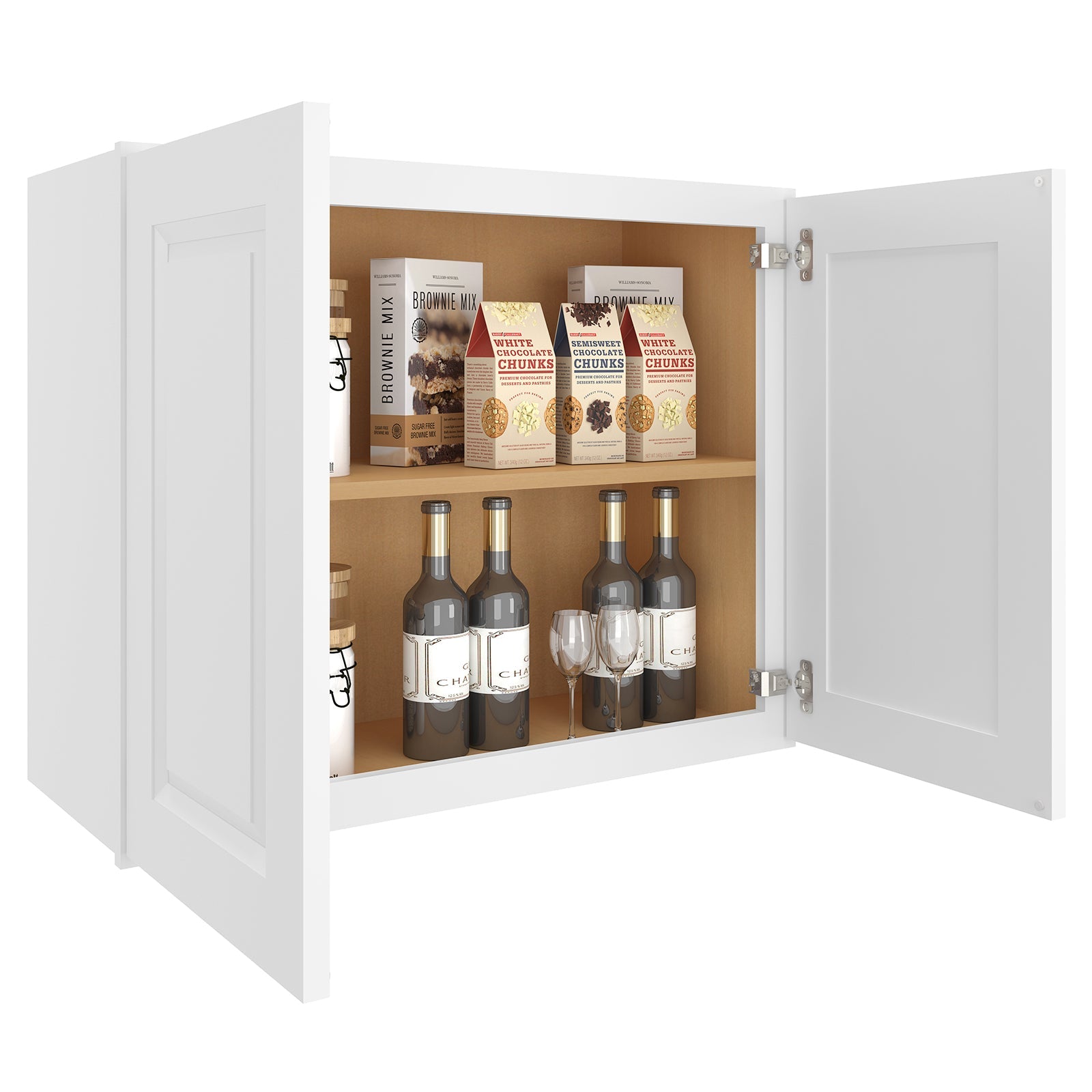 12"D*30"W*24"H Birch Solid Wood Medicine Cabinet Wall Mounted W3024