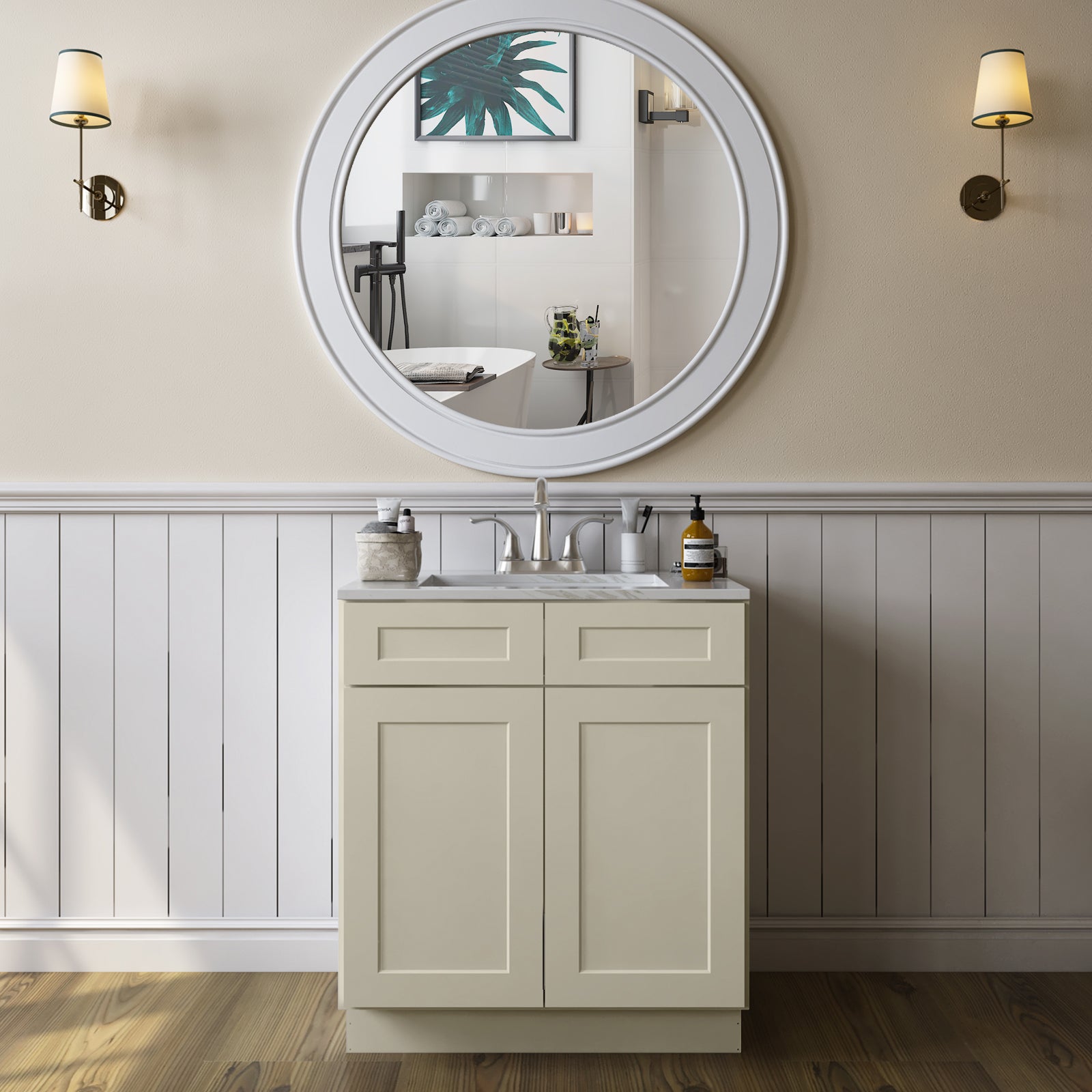 24"D*30"W*24"H Birch Solid Wood Medicine Cabinet Wall Mounted W302424