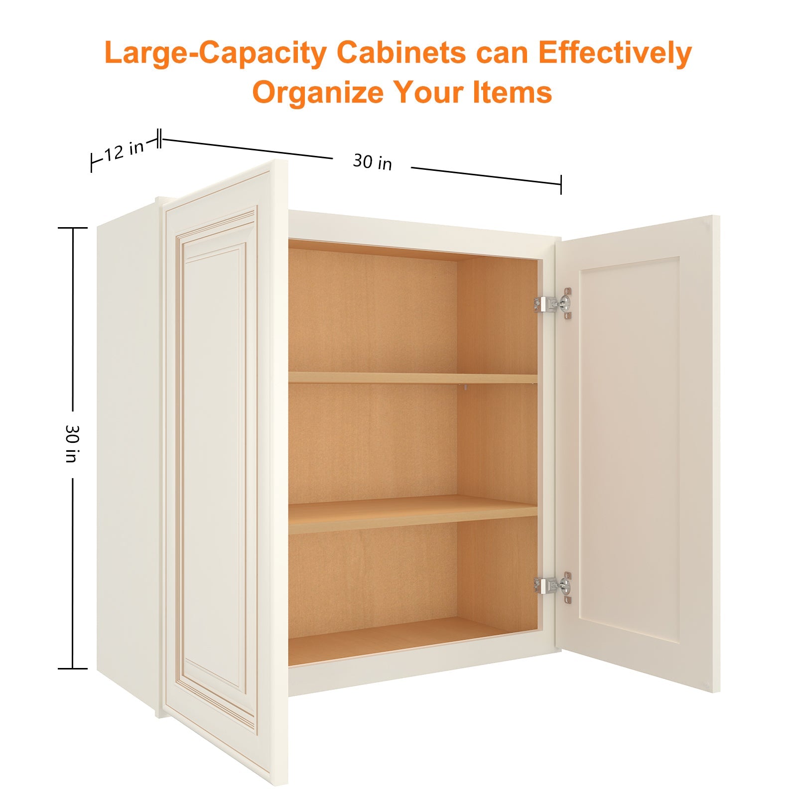 12"D*30"W*30"H Birch Solid Wood Medicine Cabinet Wall Mounted W3030