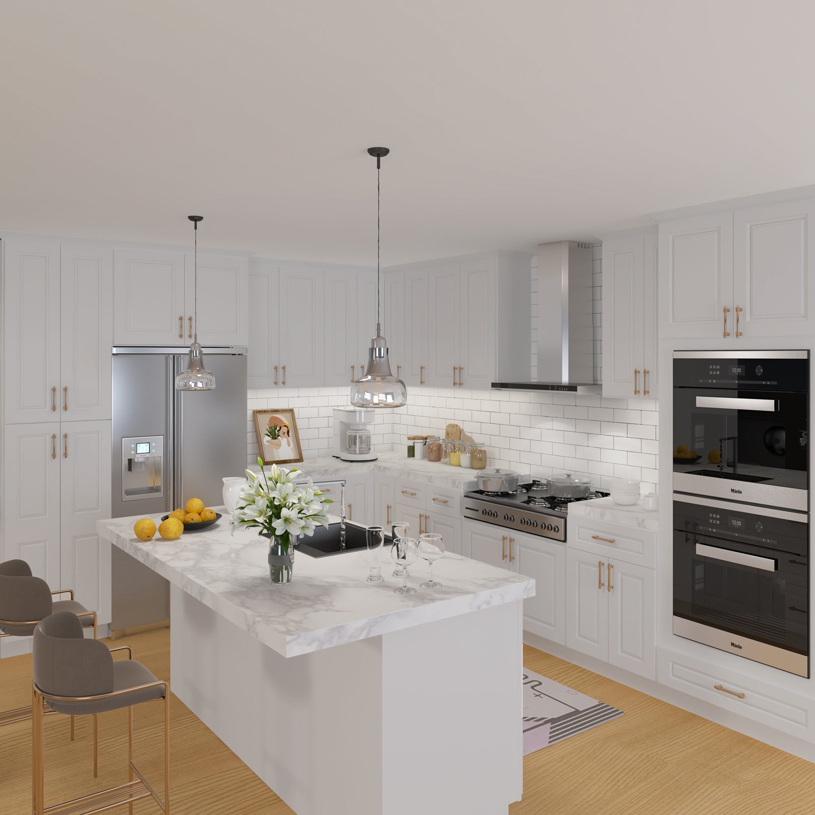 12"D*30"W*30"H Birch Solid Wood Medicine Cabinet Wall Mounted W3030