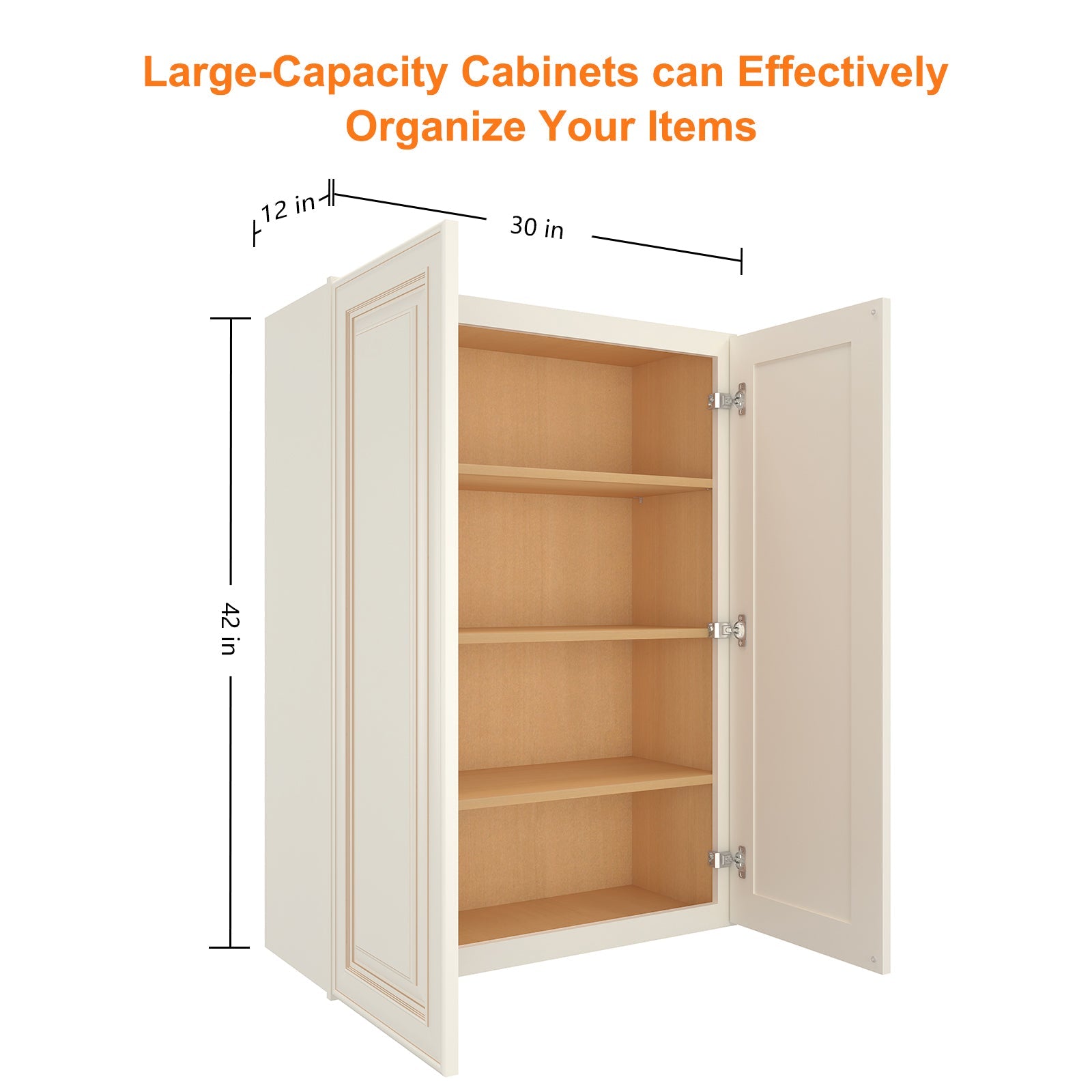 12"D*30"W*42"H Birch Solid Wood Medicine Cabinet Wall Mounted W3042