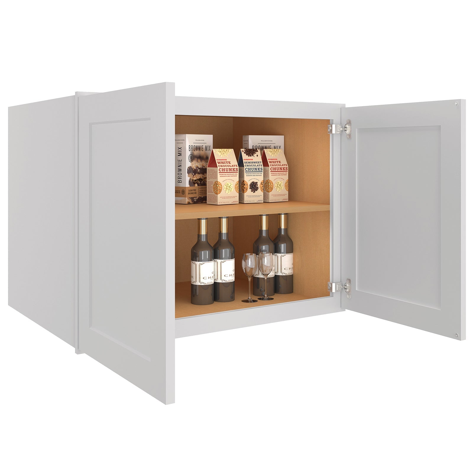 24"D*33"W*24"H Birch Solid Wood Medicine Cabinet Wall Mounted W332424