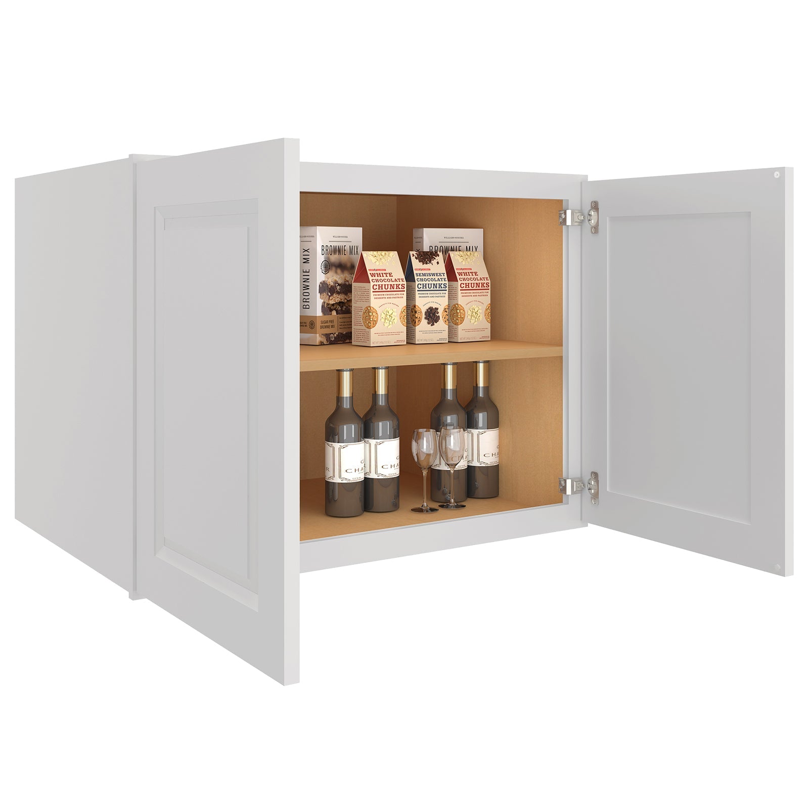 24"D*33"W*24"H Birch Solid Wood Medicine Cabinet Wall Mounted W332424