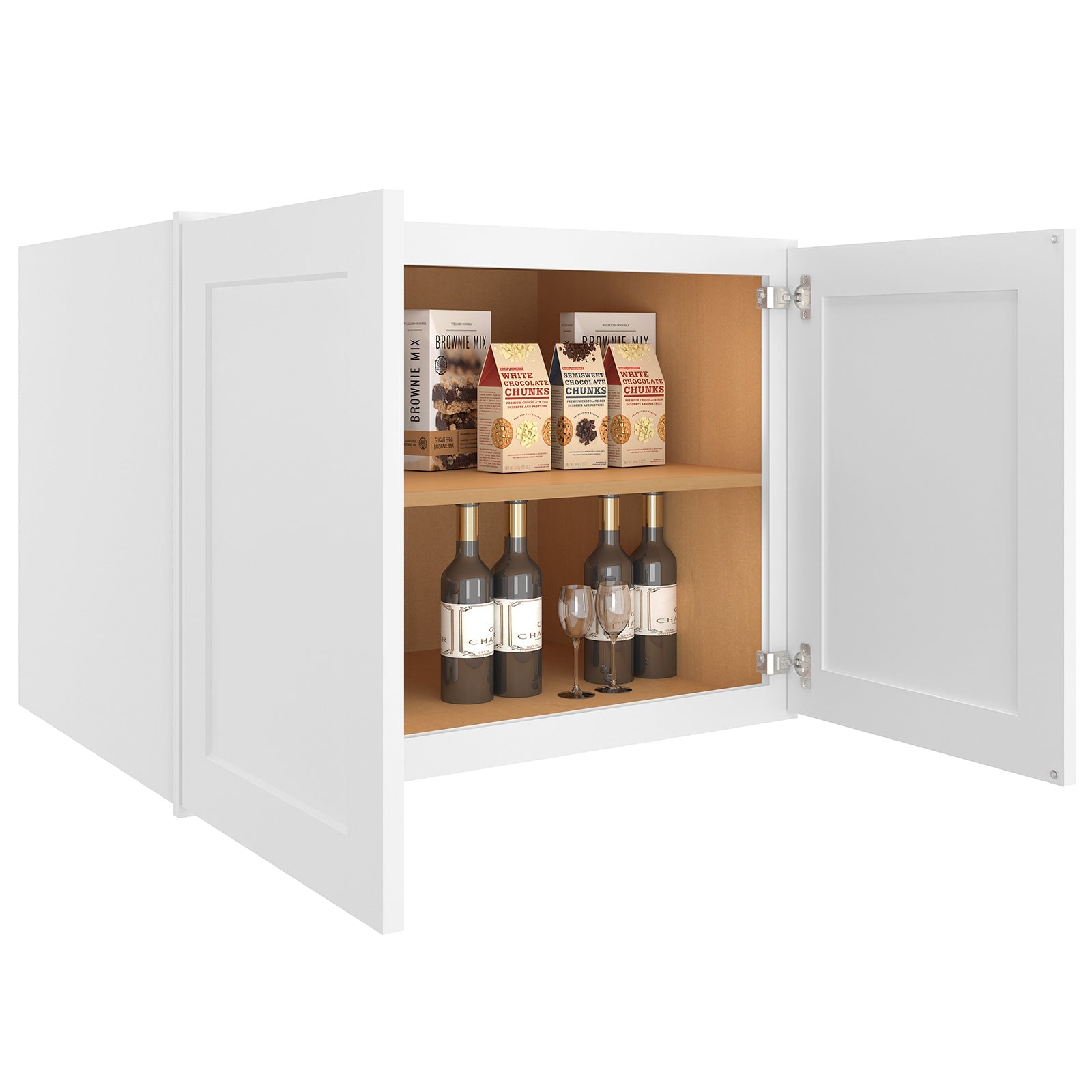 24"D*33"W*24"H Birch Solid Wood Medicine Cabinet Wall Mounted W332424