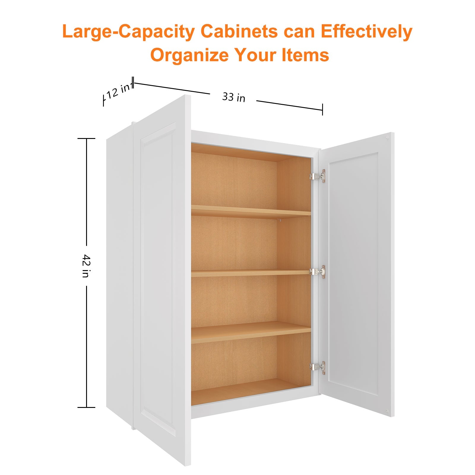 24"D*33"W*42"H Birch Solid Wood Medicine Cabinet Wall Mounted W3342