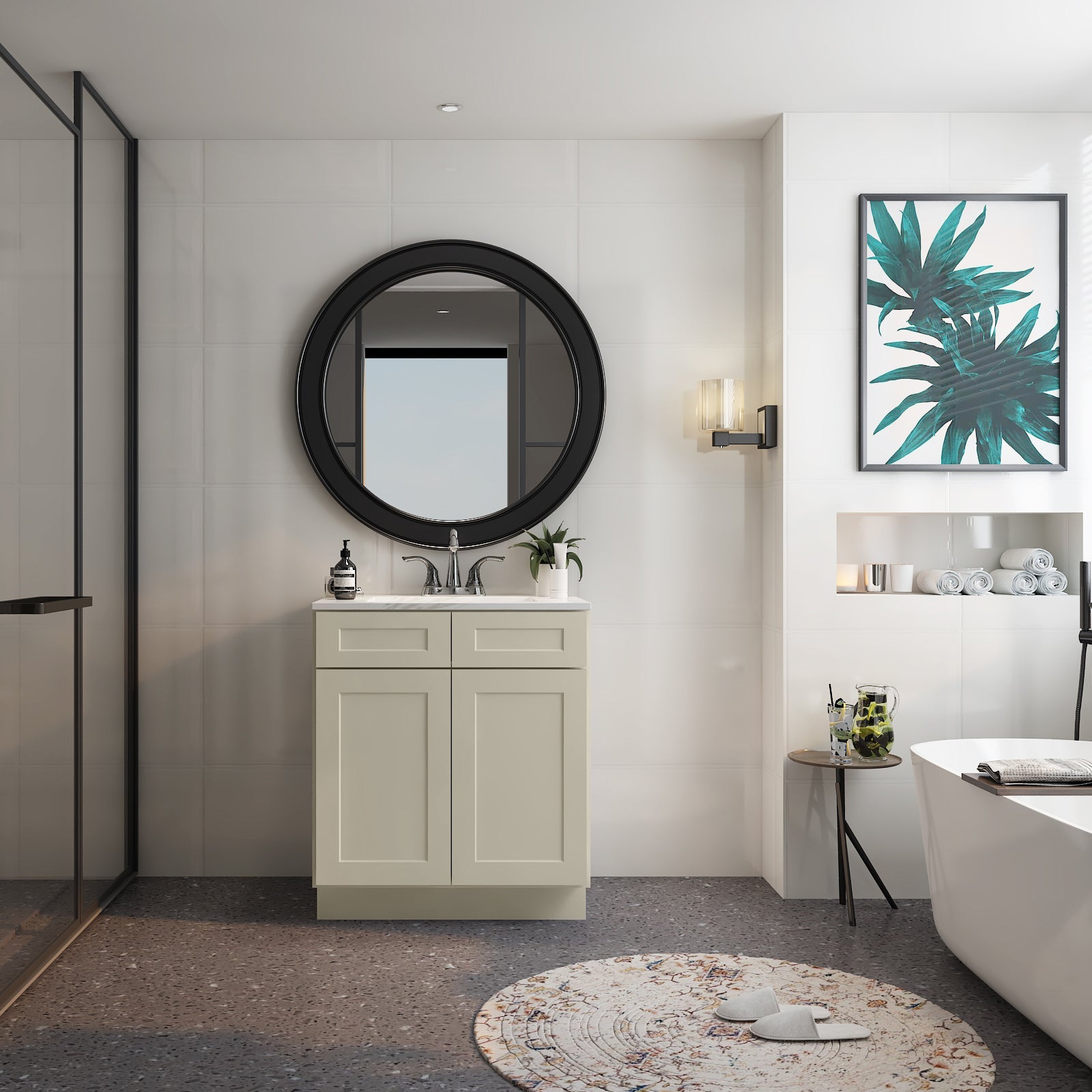 12"D*36"W*24"H Birch Solid Wood Medicine Cabinet Wall Mounted W3624