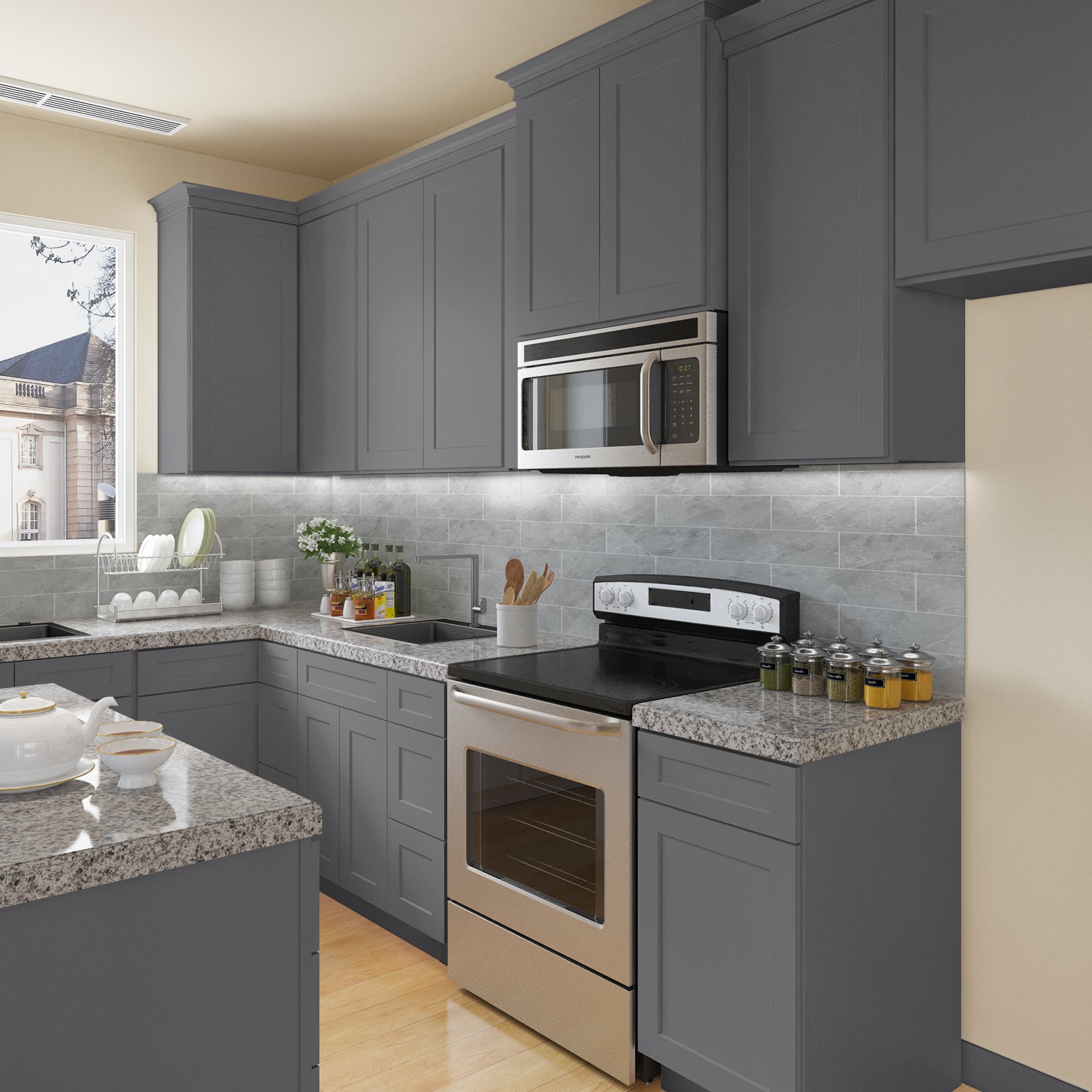 21"D Birch Solid Wood X 60"W X 34-1/2"H Bath Vanity Double Drawer Cabinet without Top VDDB60