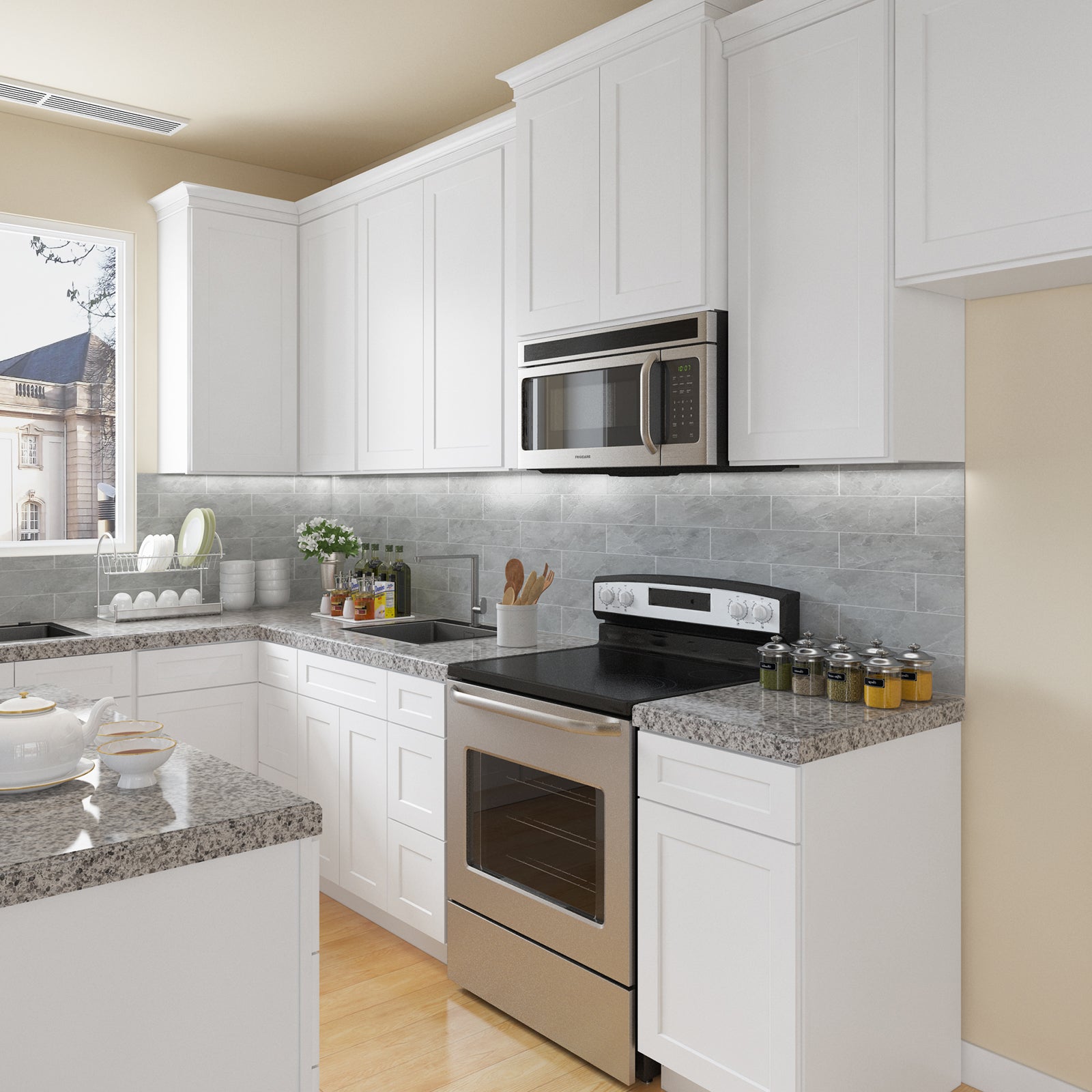 21"D Birch Solid Wood X 60"W X 34-1/2"H Bath Vanity Double Drawer Cabinet without Top VDDB60