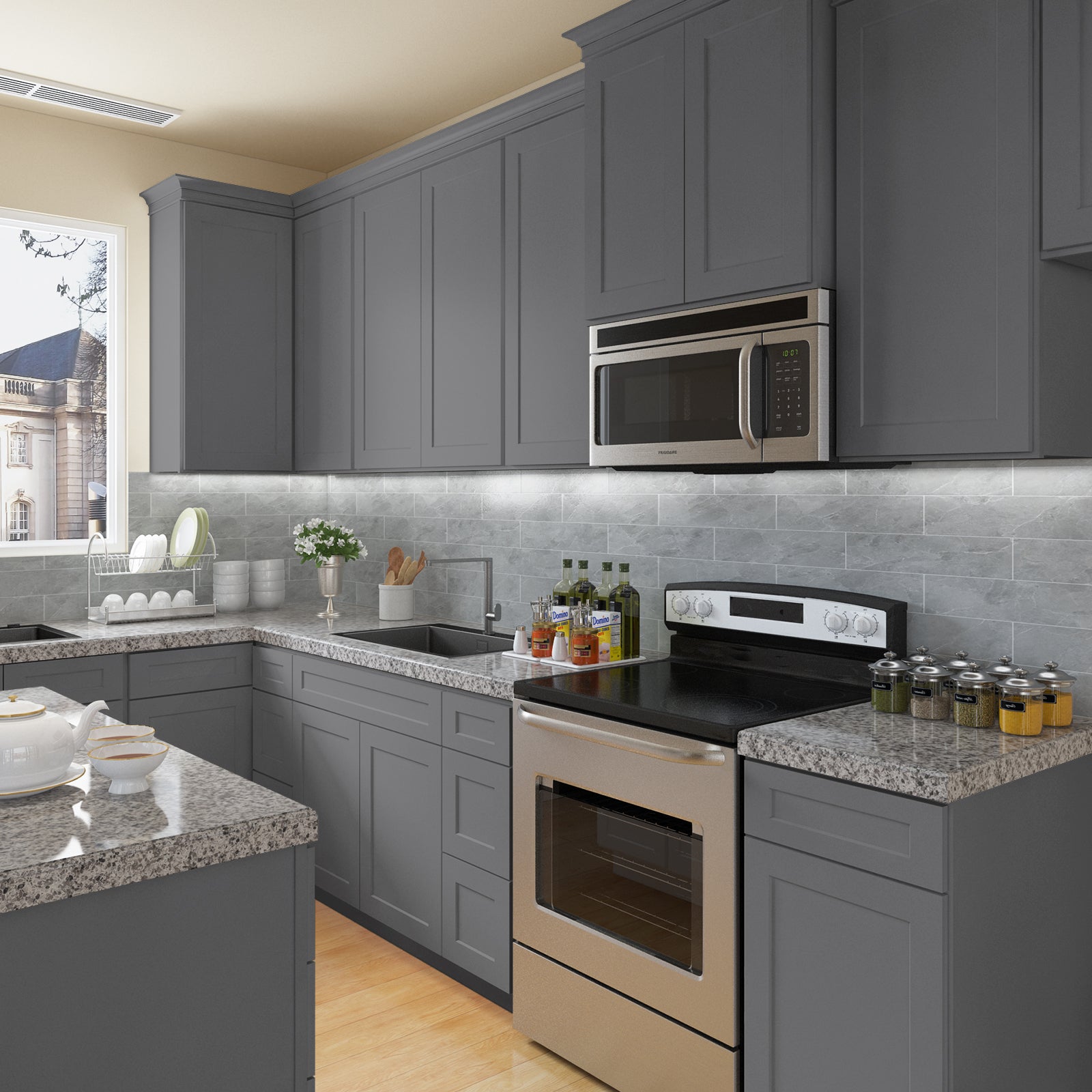 21"D Birch Solid Wood X48"W X 21"D X 34-1/2"H Bath Vanity Sink Drawer Cabinet without Top VDDB48