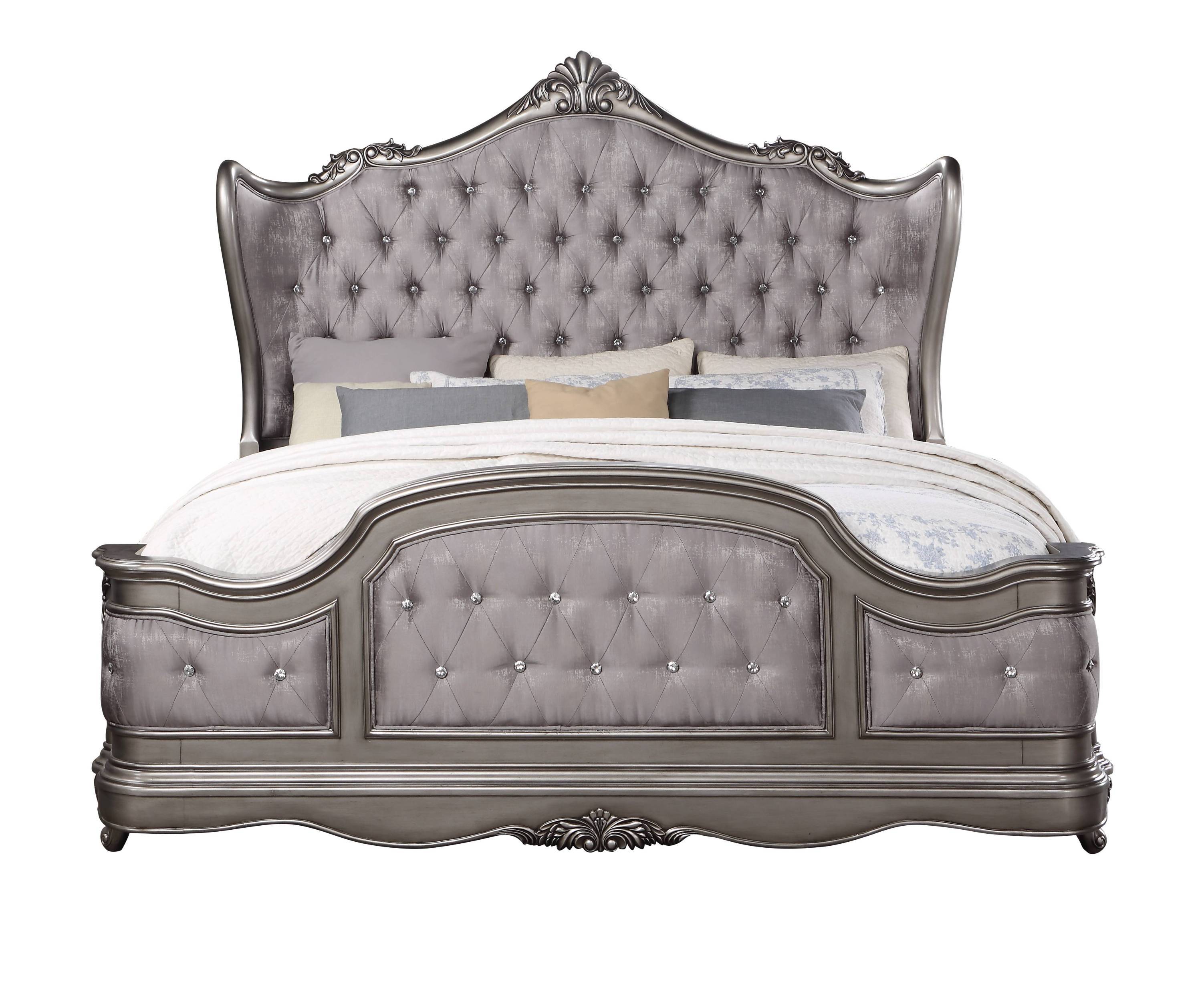Ausonia Eastern King Bed, Antique Platinum Finish BD00602EK