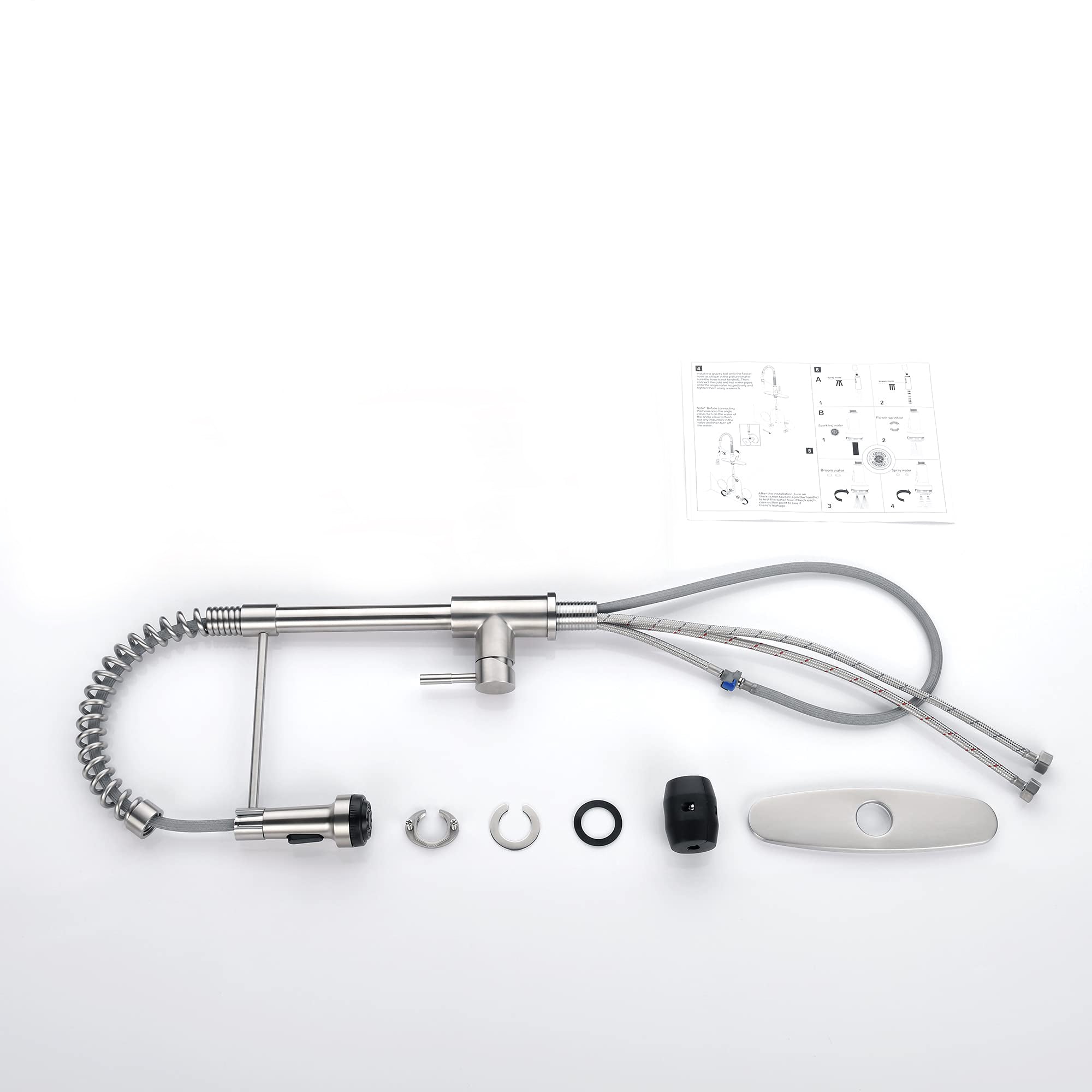 Kitchen Faucet with 4 Mode Pull Down Sprayer Matte Black