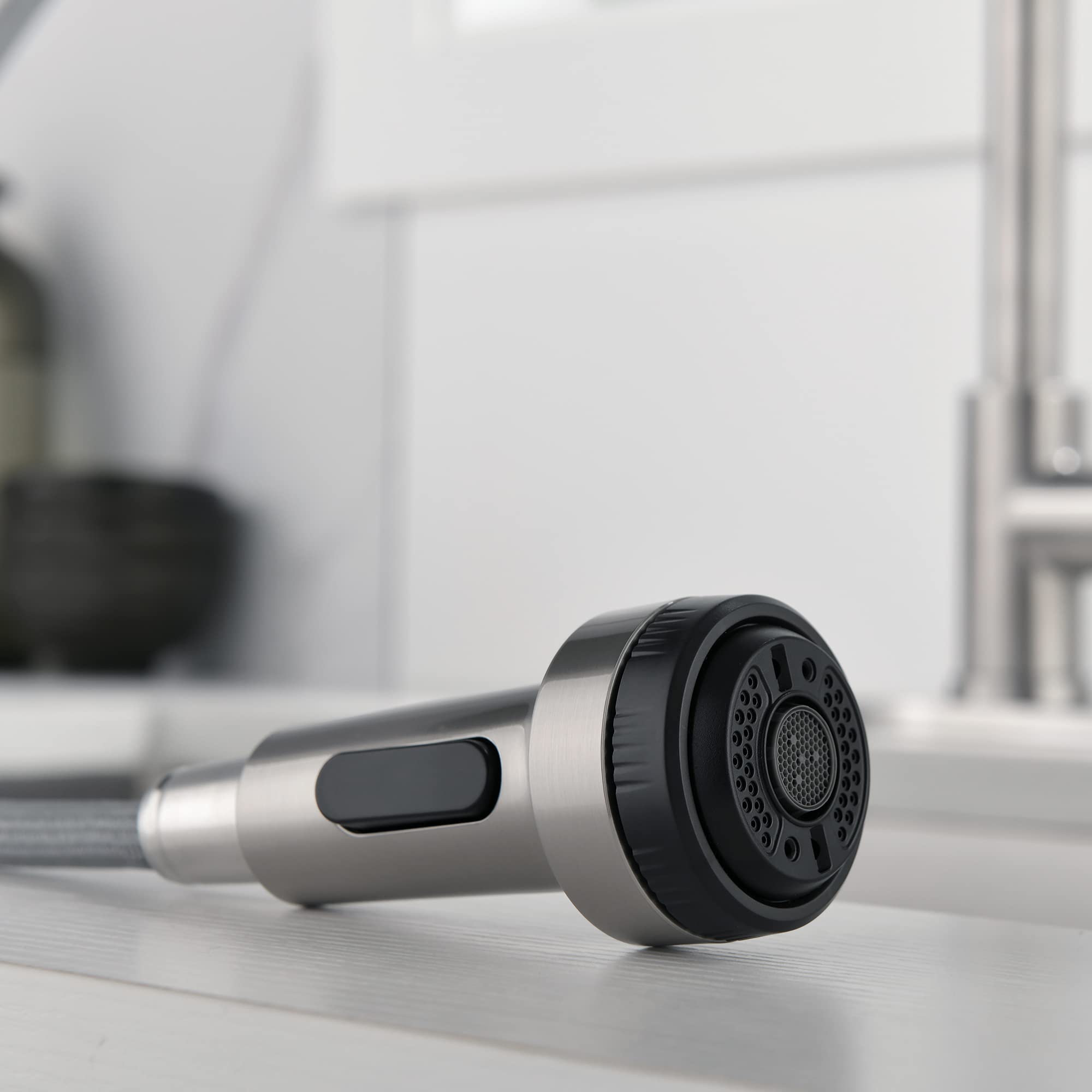 Kitchen Faucet with 4 Mode Pull Down Sprayer Matte Black